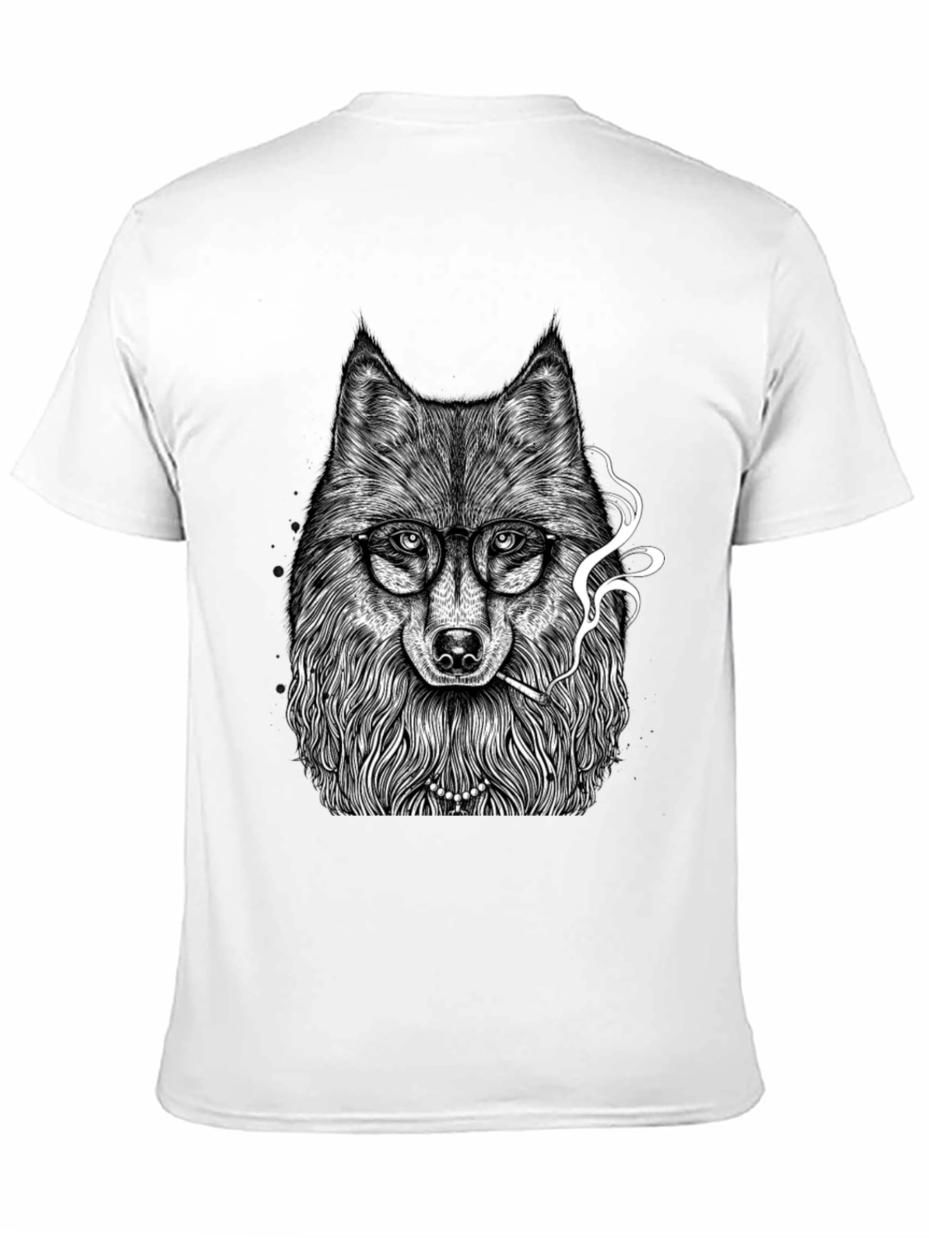 Smoking Wolf Graphic Tee - Black
