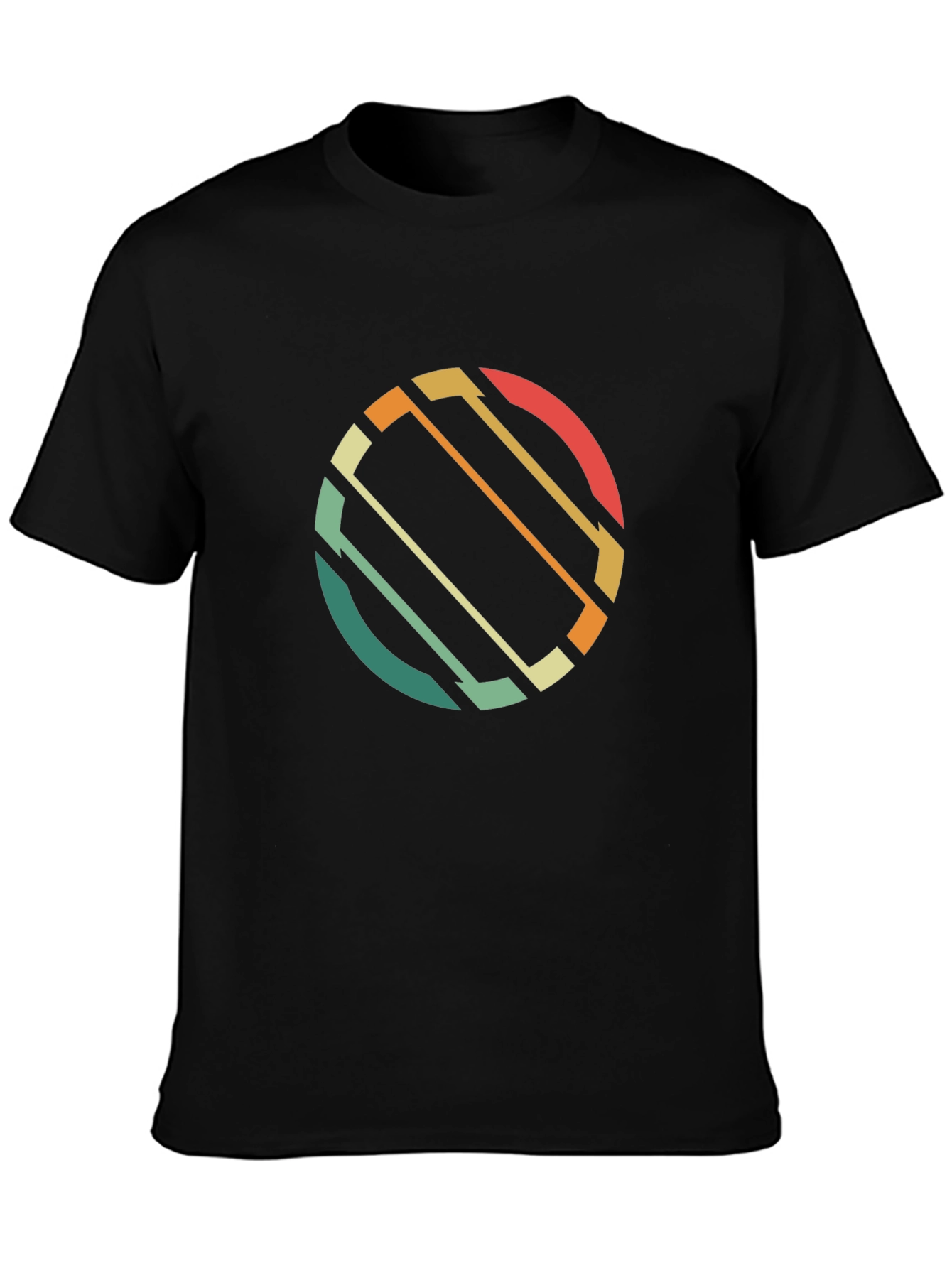 Retro Circle Graphic T-Shirt - Black