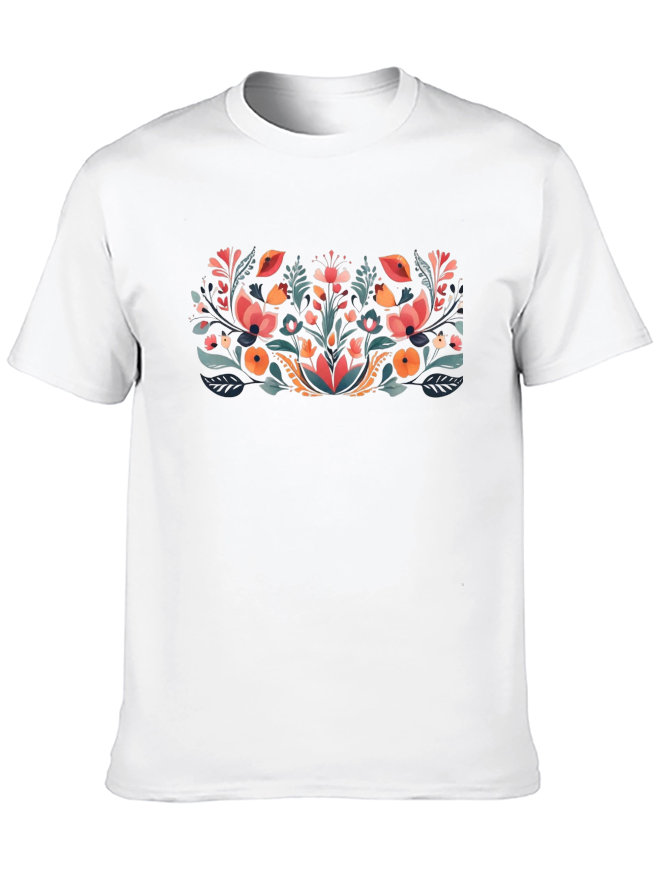 Floral Print Black Tee