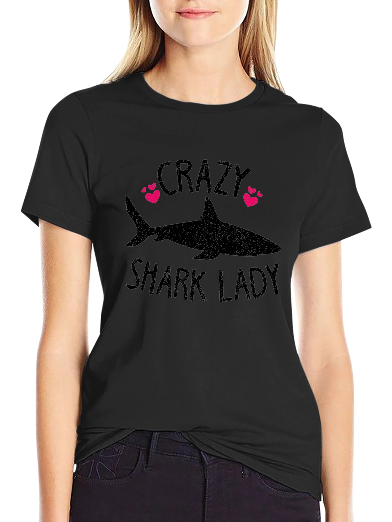 Crazy Shark Lady T-Shirt - Womens Shark Lover Tee
