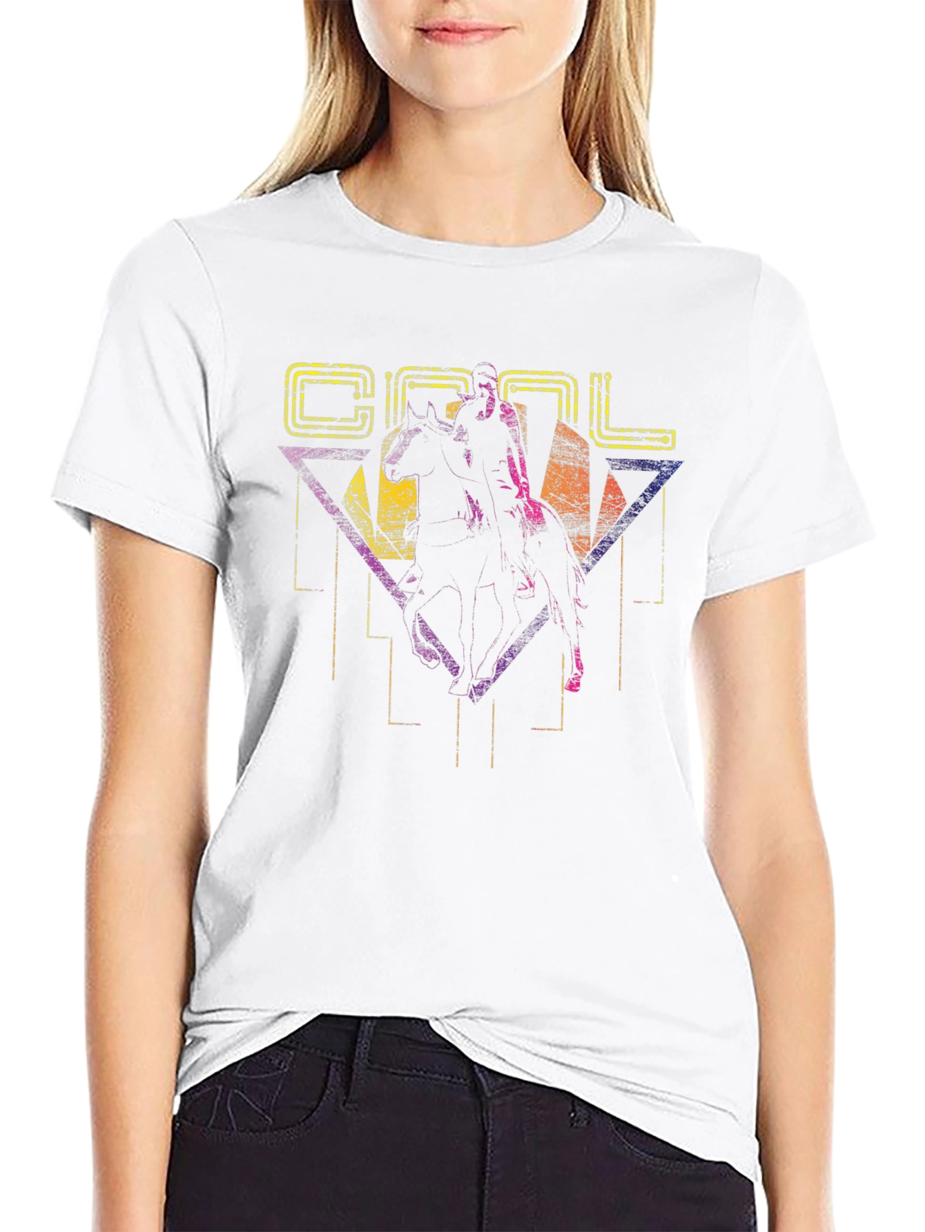 Retro Cool Horse Rider Graphic Tee
