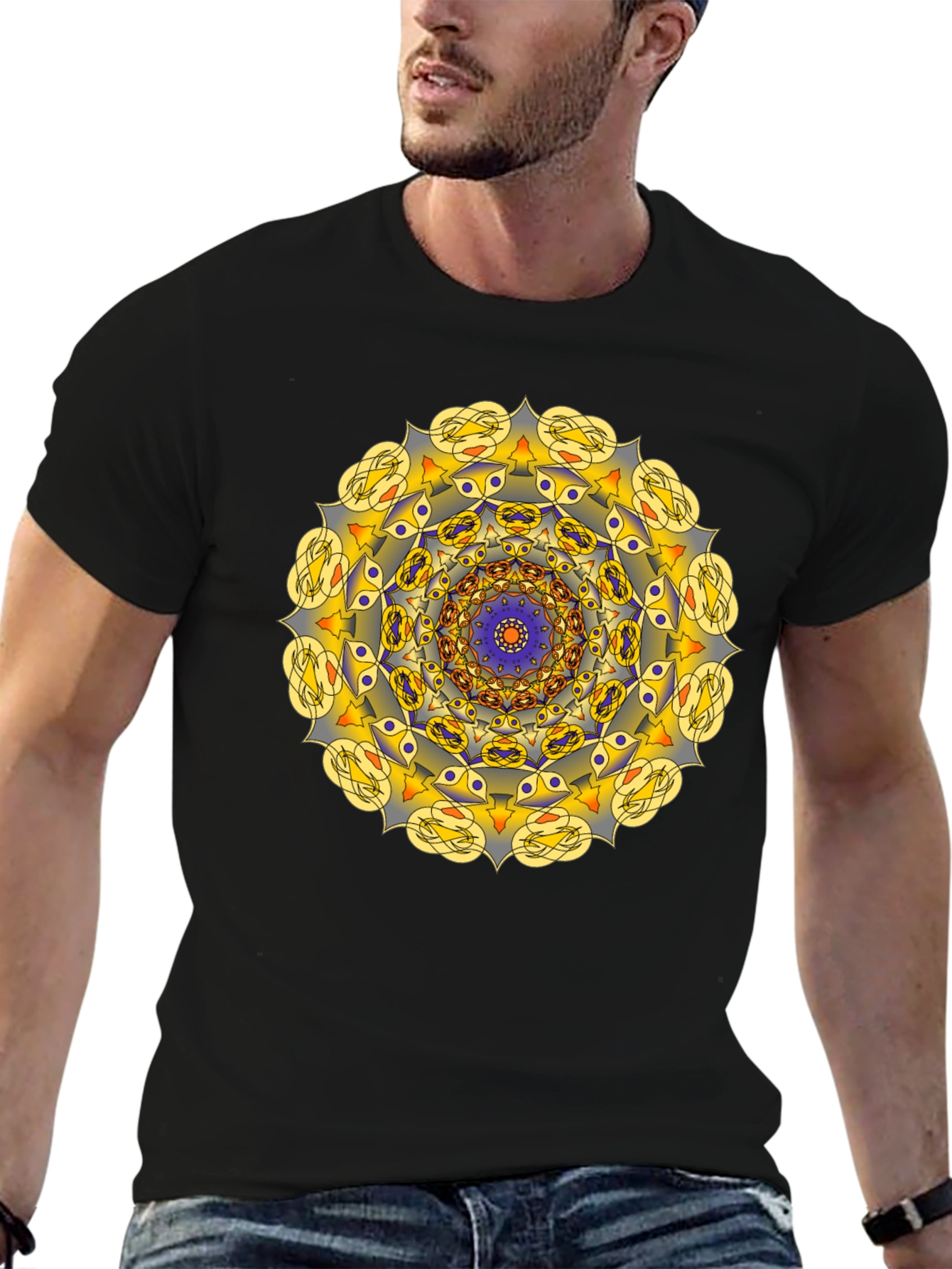 Mandala Graphic Black Tee