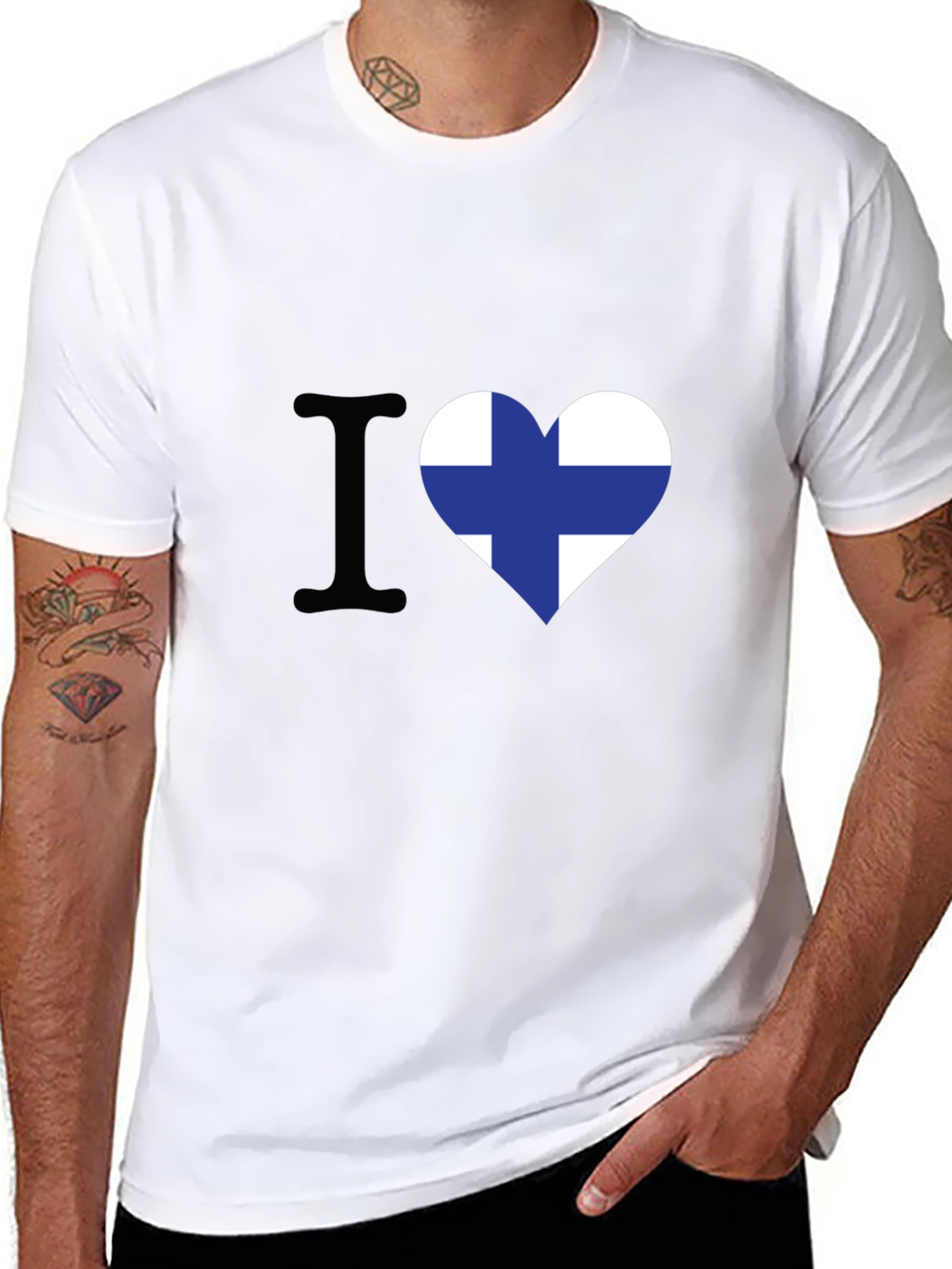 I Love Finland T-Shirt - Finnish Flag Heart Tee
