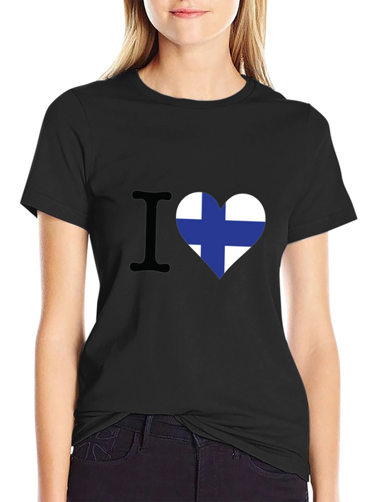 I Love Finland T-Shirt - Finnish Flag Heart Tee