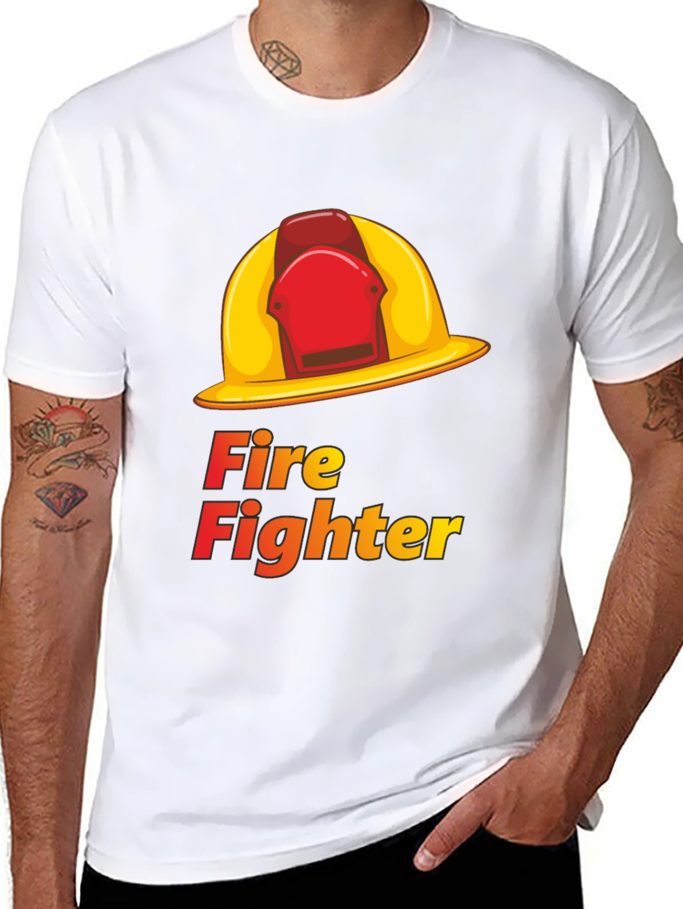 Firefighter Helmet T-Shirt - Heroic Design