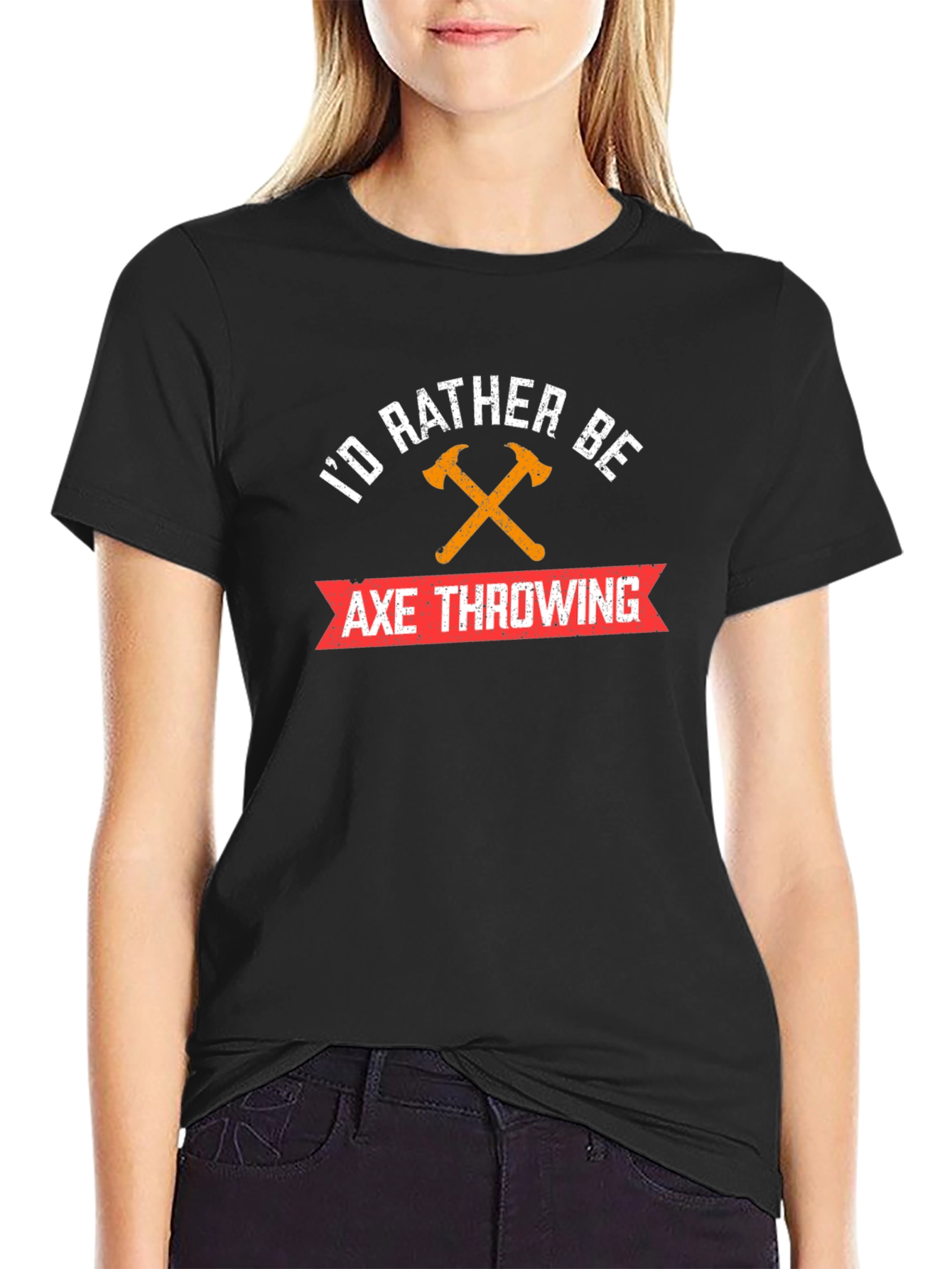 Axe Throwing T-Shirt - Id Rather Be - Black