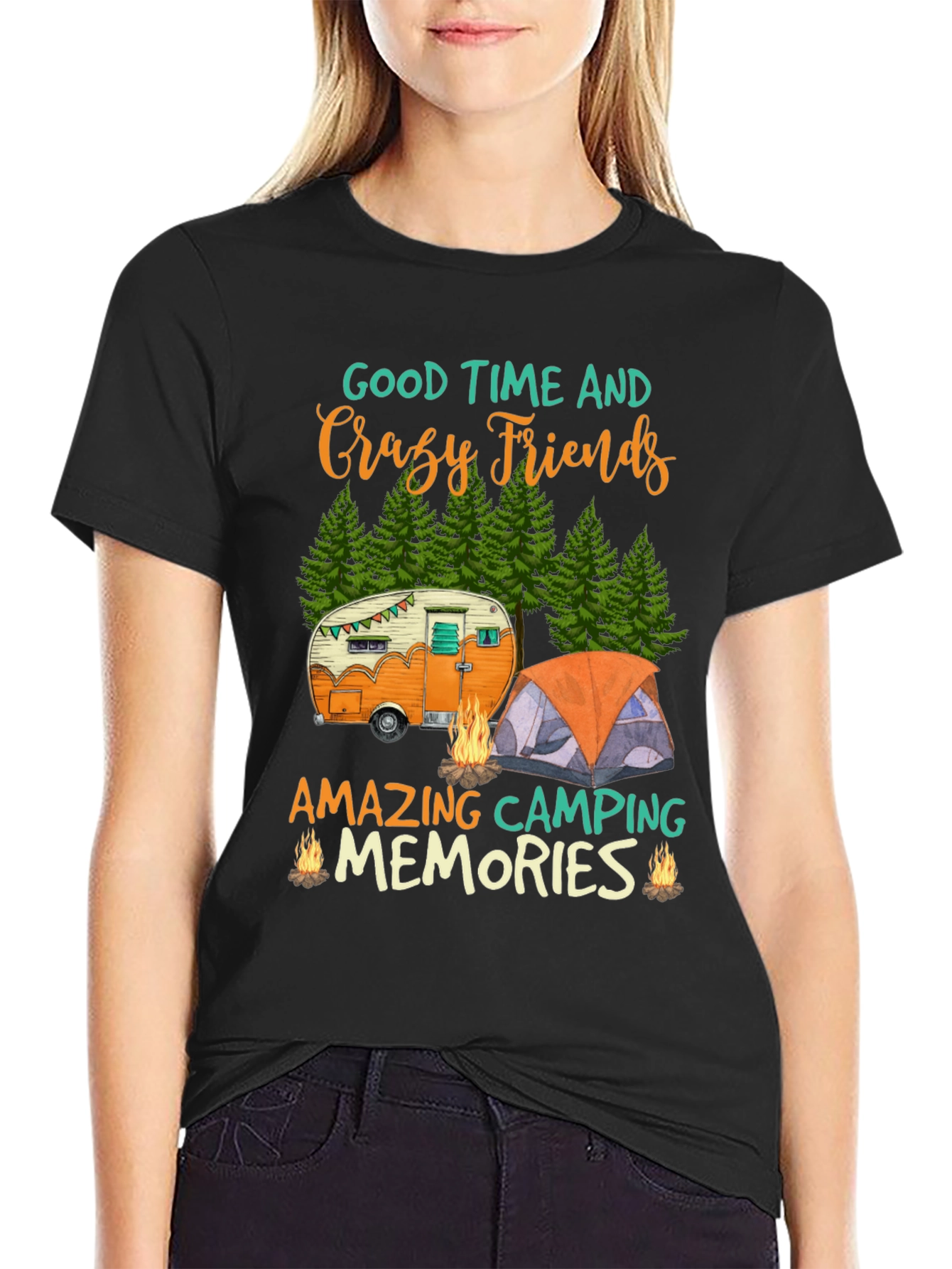 Camping Friends Graphic Tee
