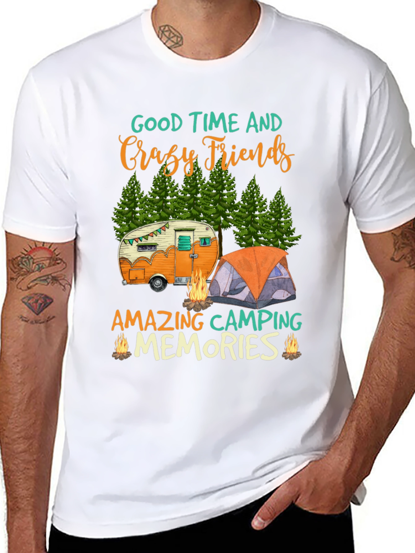 Camping Friends Graphic Tee