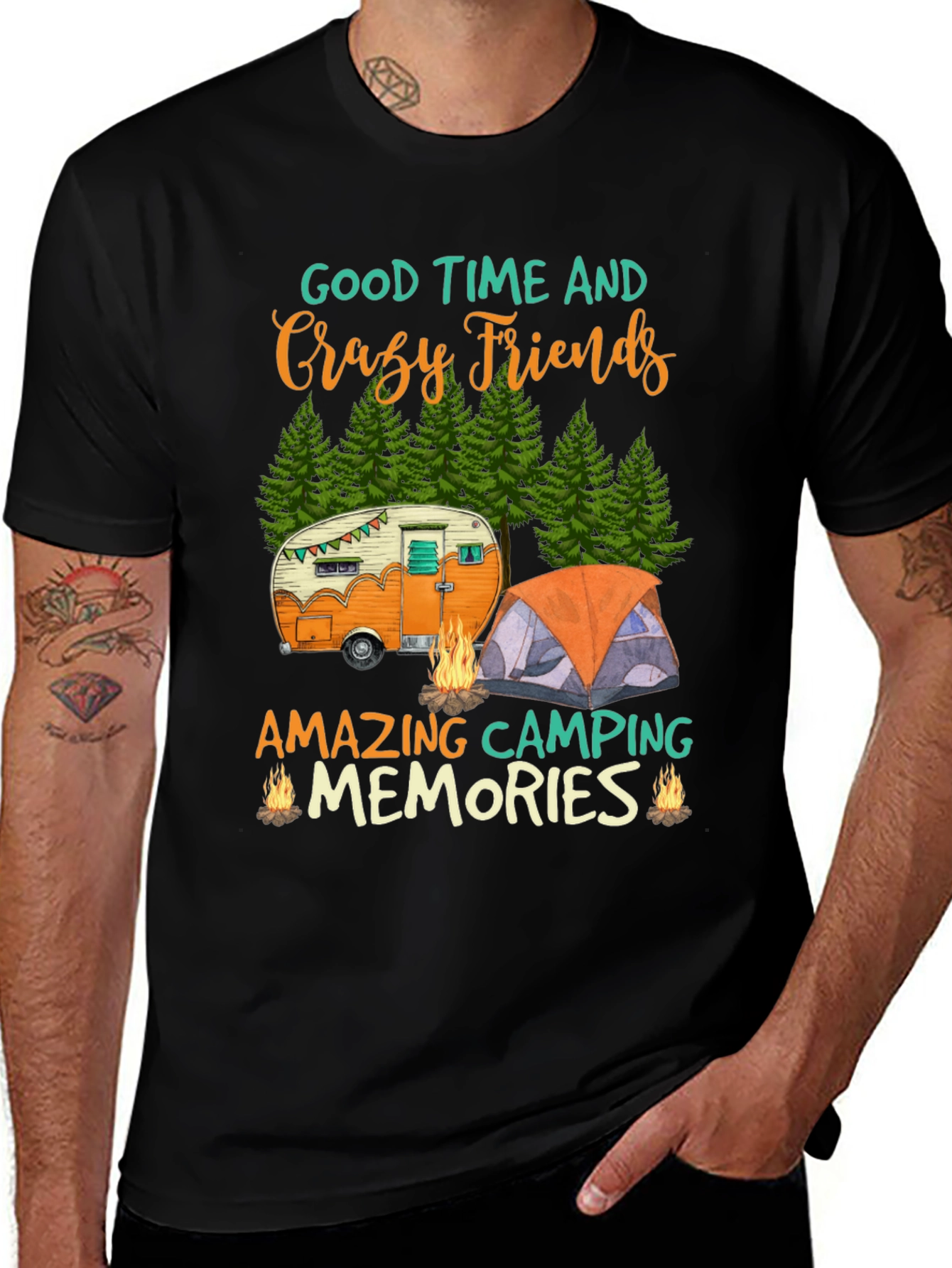 Camping Friends Graphic Tee