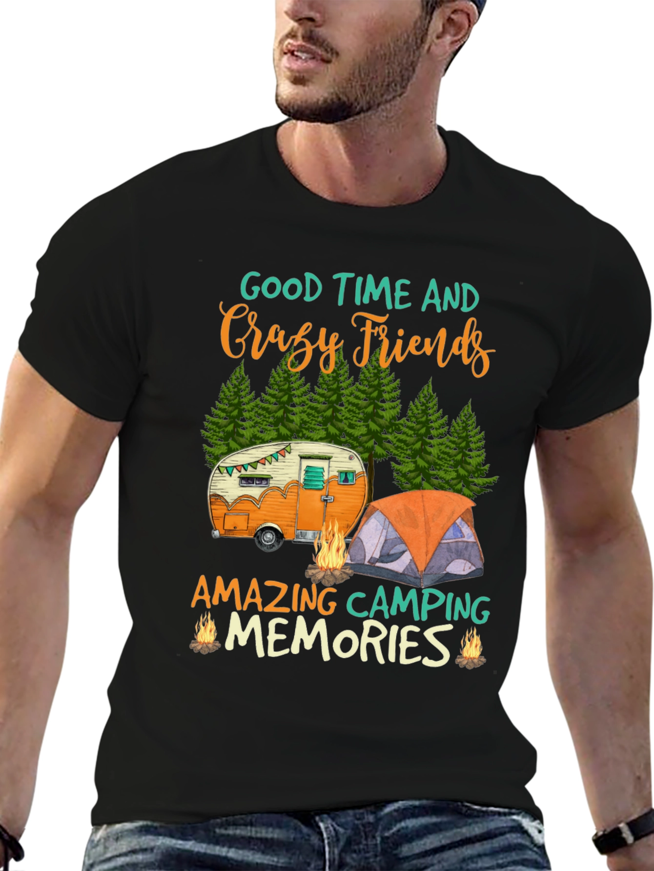 Camping Friends Graphic Tee