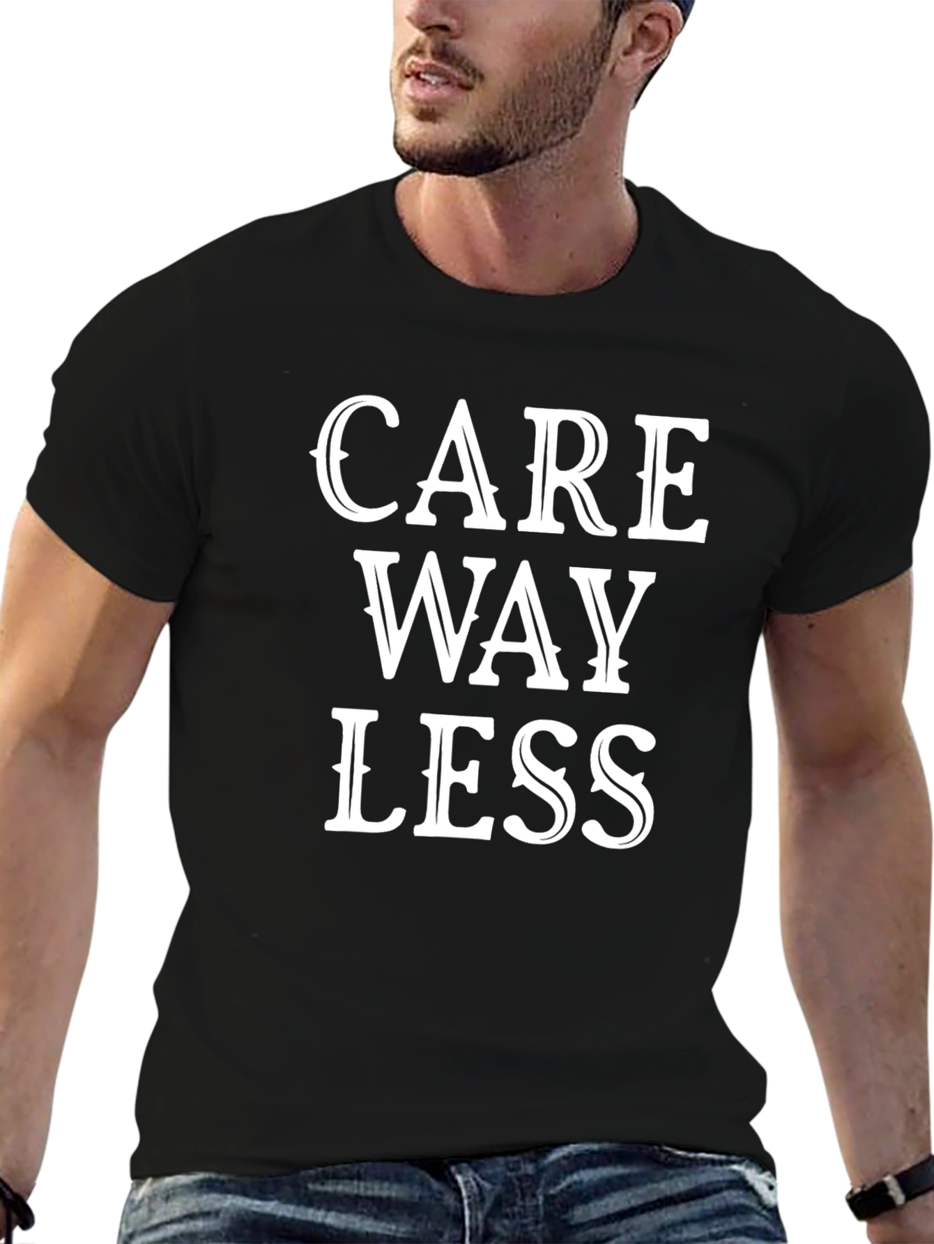 Care Way Less Graphic T-Shirt - Black