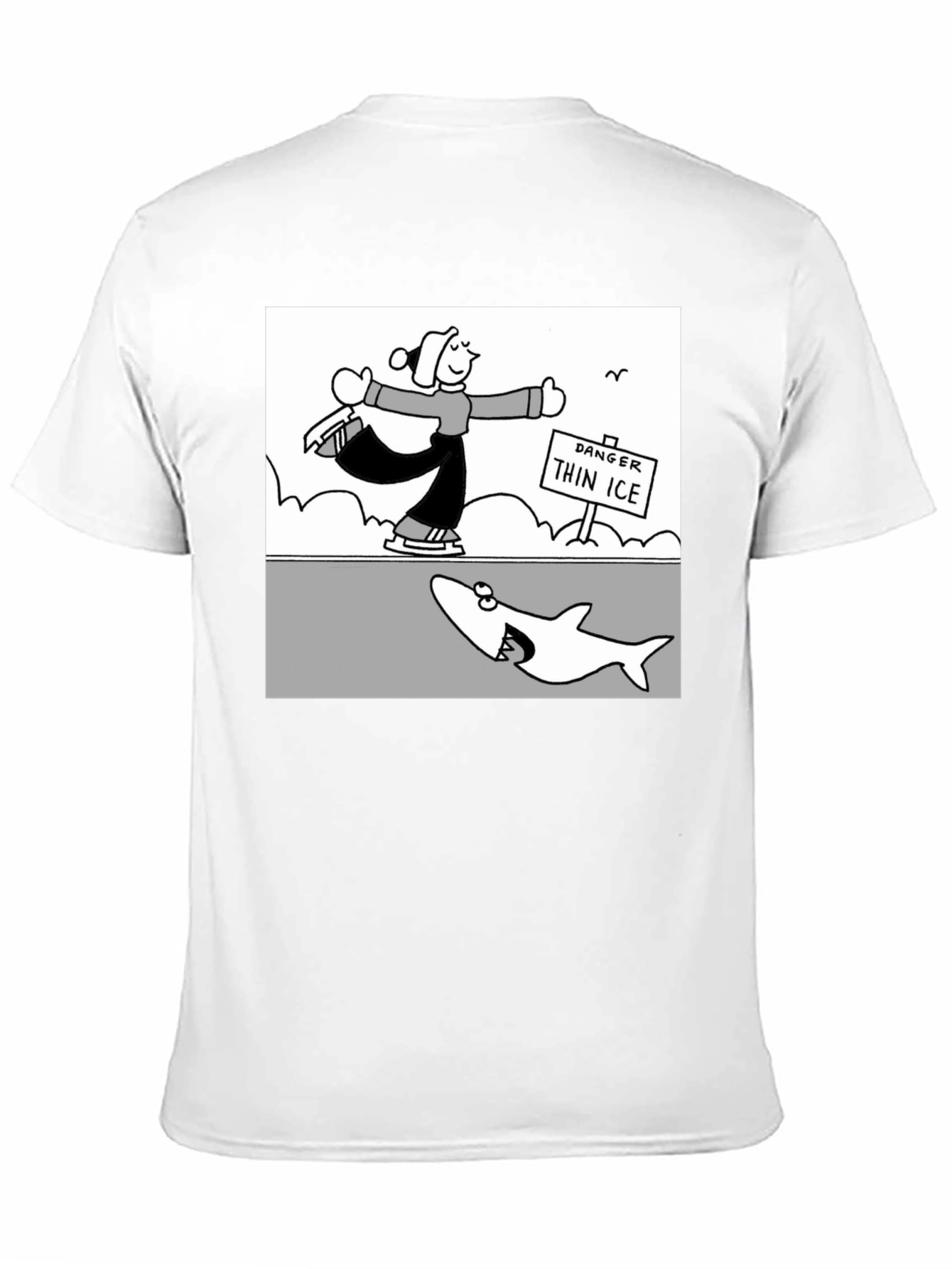 Danger Thin Ice Cartoon T-Shirt