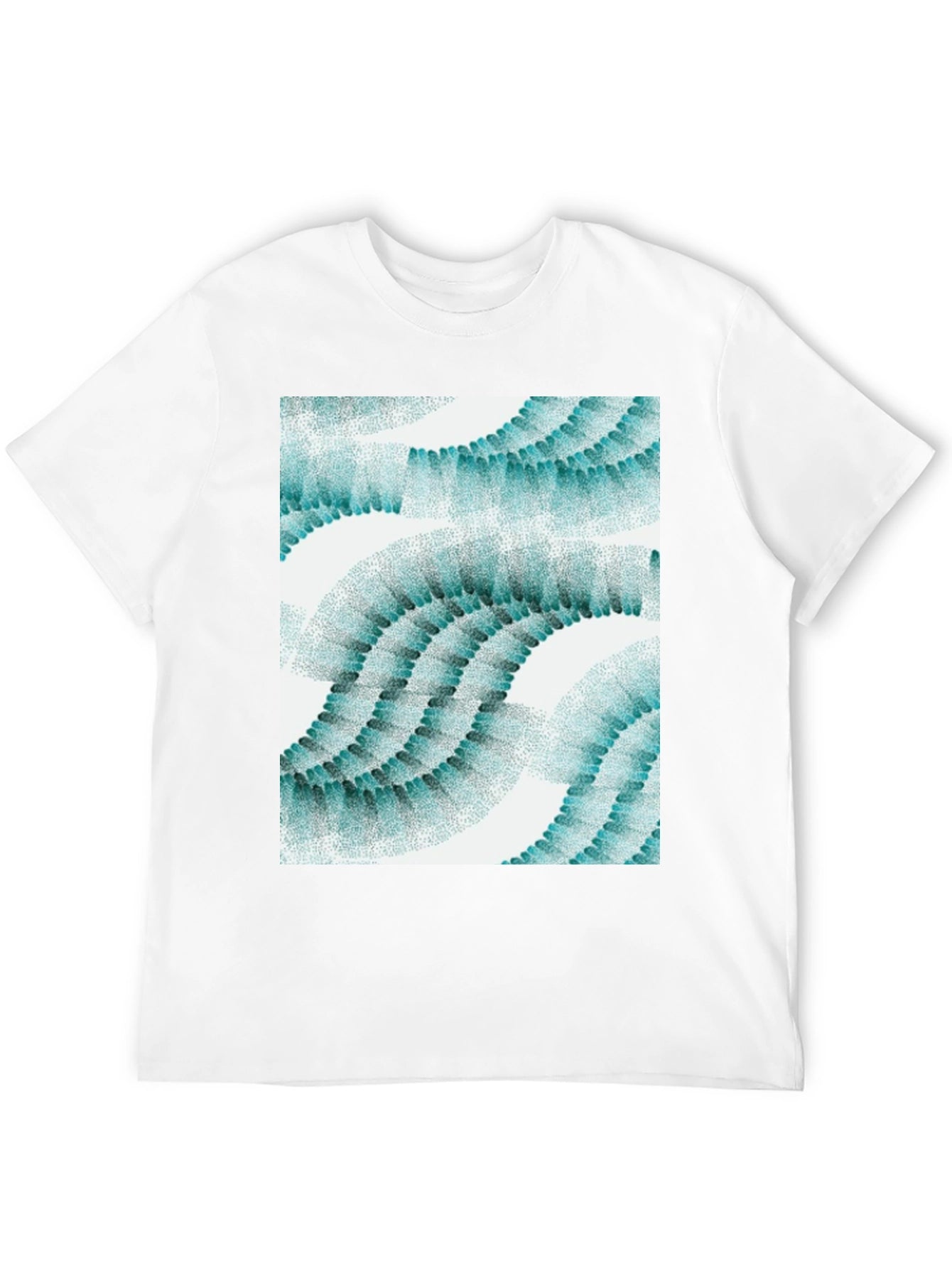 Abstract Wave Pattern Black T-Shirt