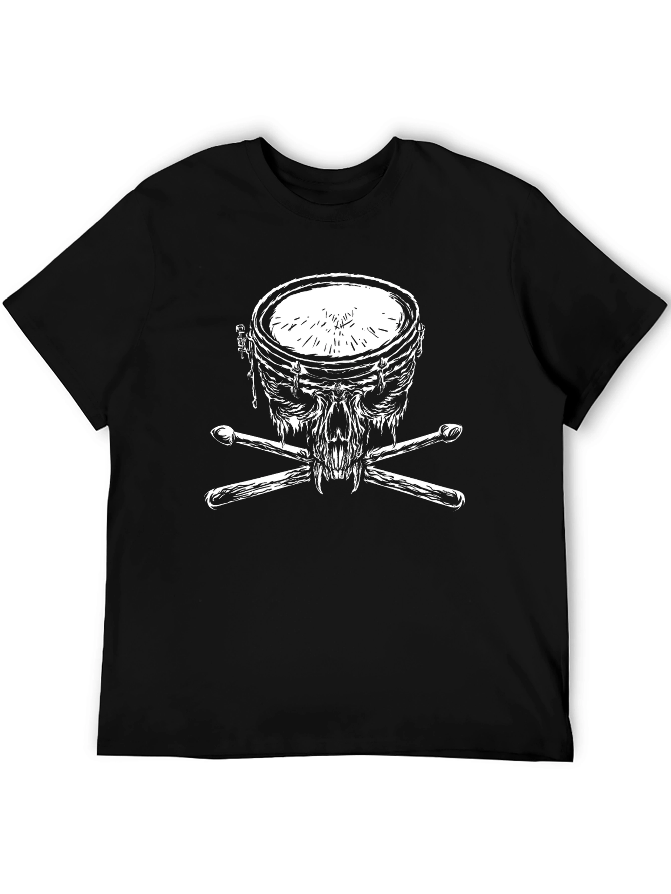 Drum Skull Graphic Tee - Rock & Roll T-Shirt