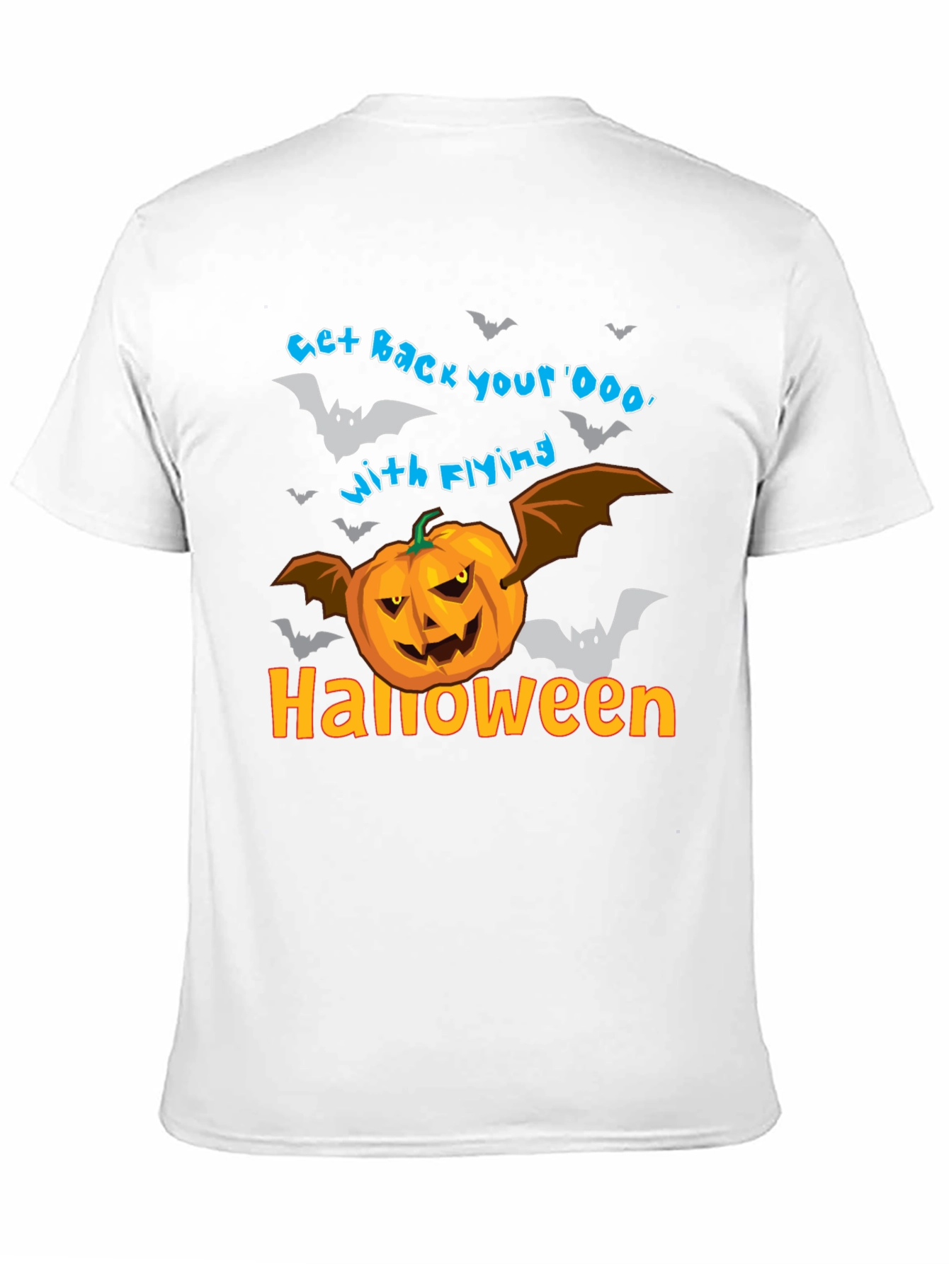 Halloween Pumpkin Bats Black T-Shirt
