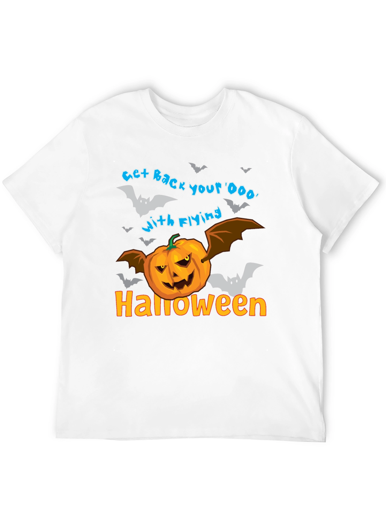 Halloween Pumpkin Bats Black T-Shirt