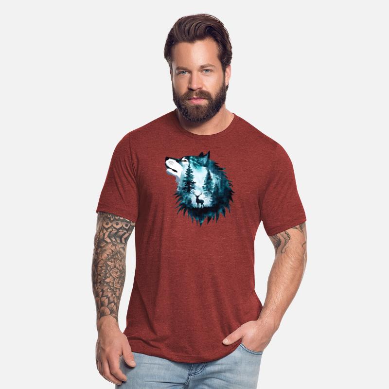 Majestic Wilderness Wolf And Stag Silhouette