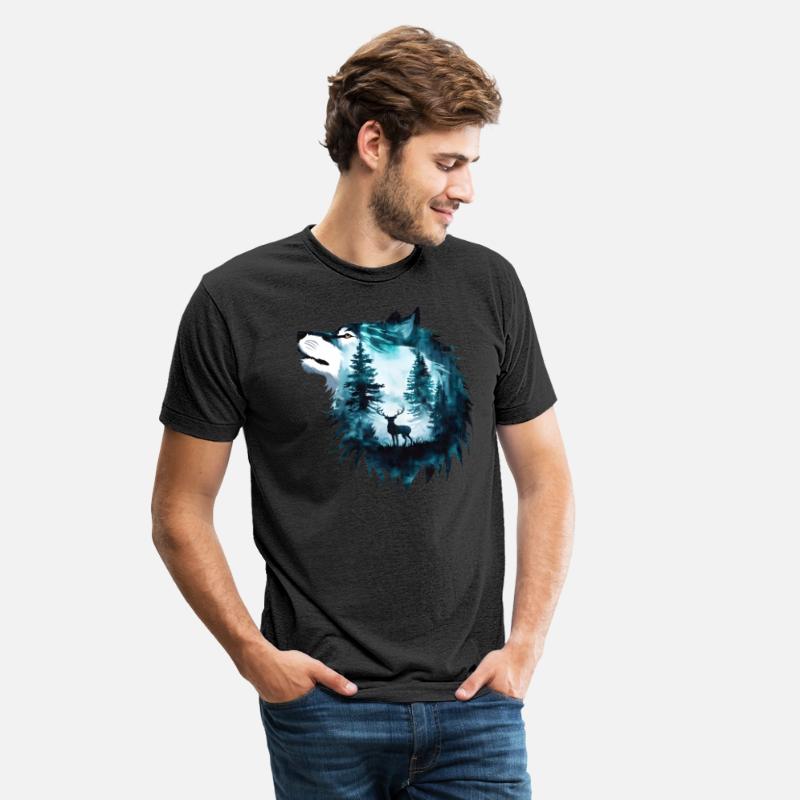 Majestic Wilderness Wolf And Stag Silhouette