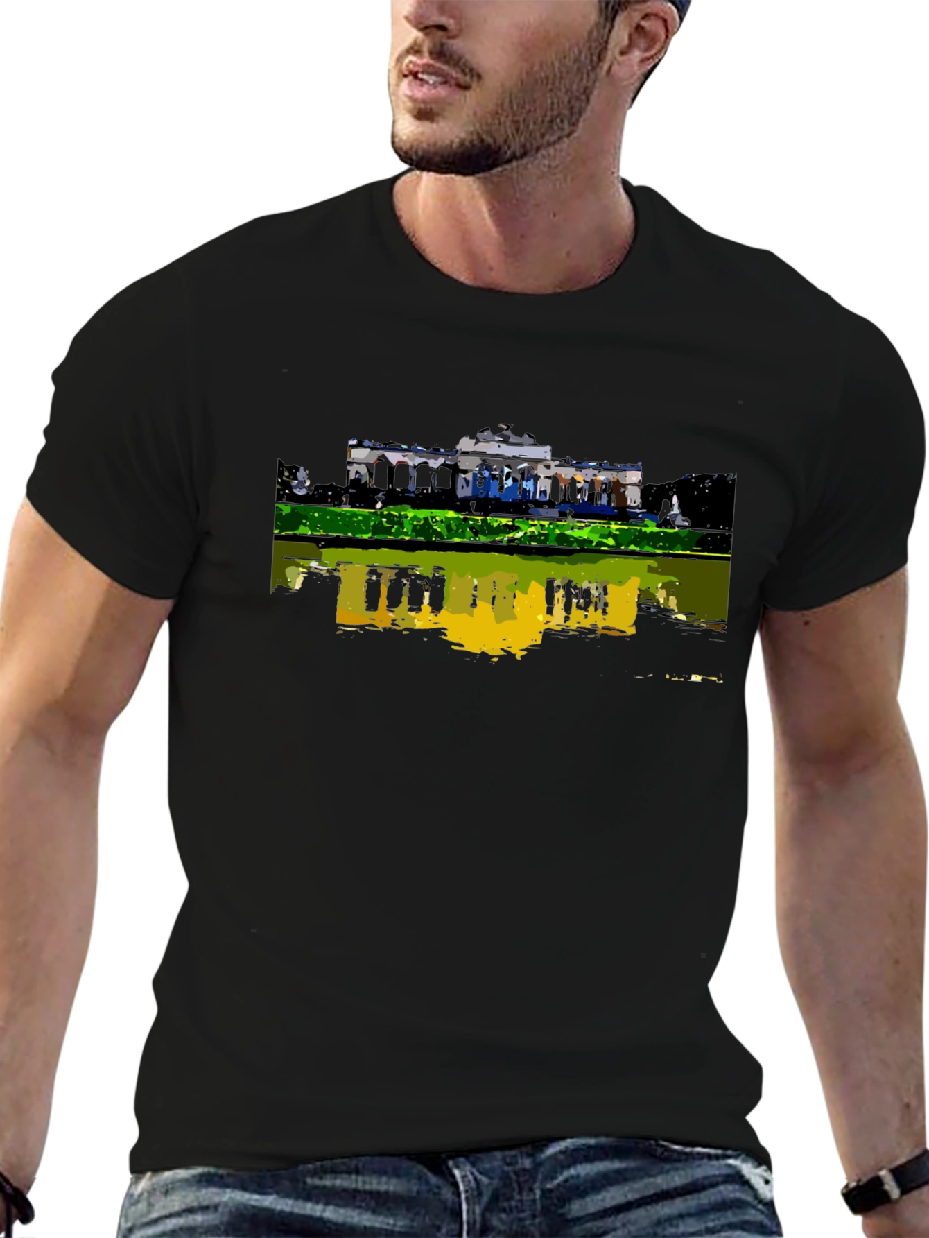 Architectural Reflection Graphic Tee - Black