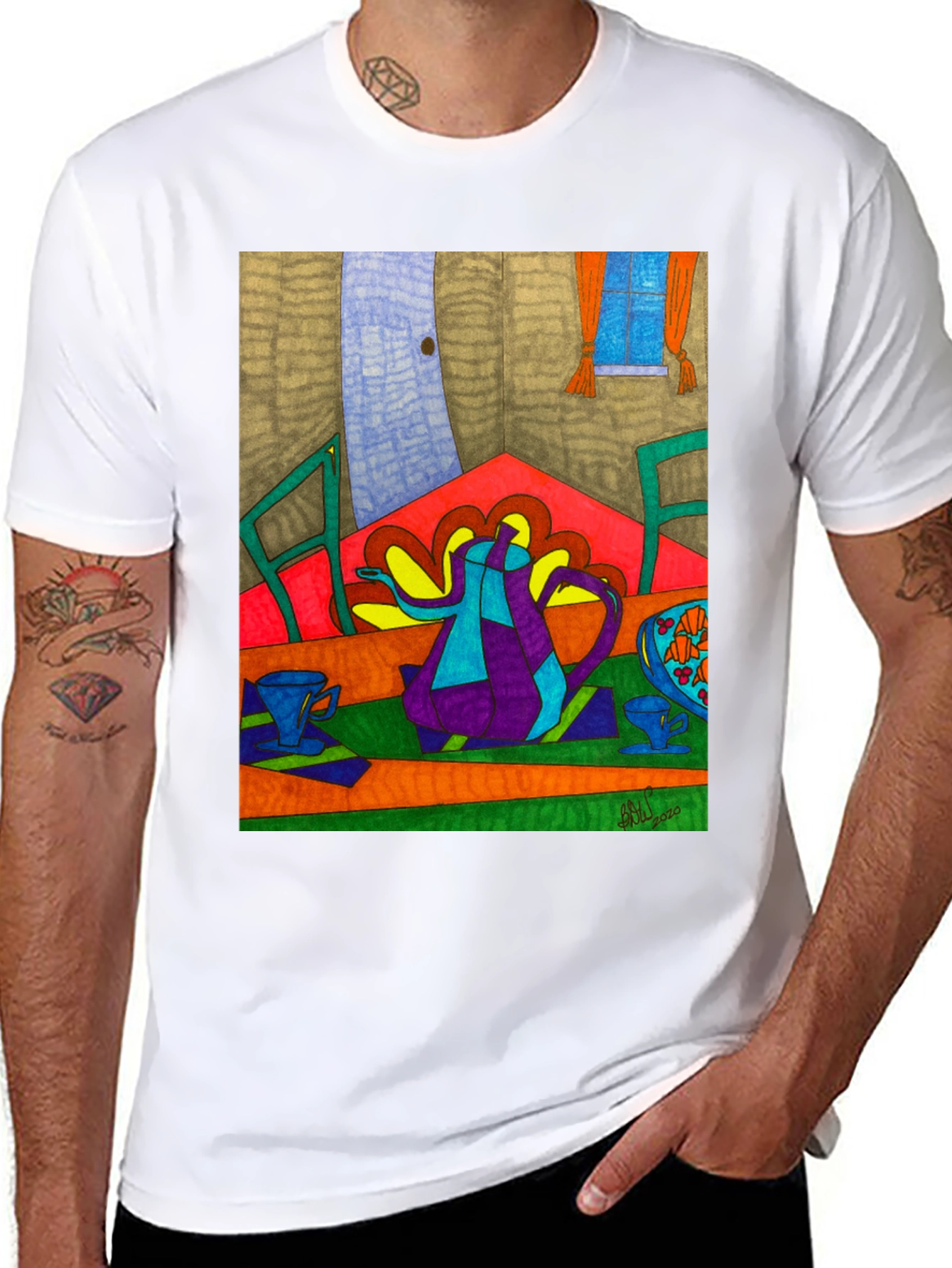 Abstract Tea Party Art Tee