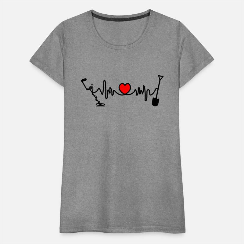 Metal detector logo with cardio heartbeat