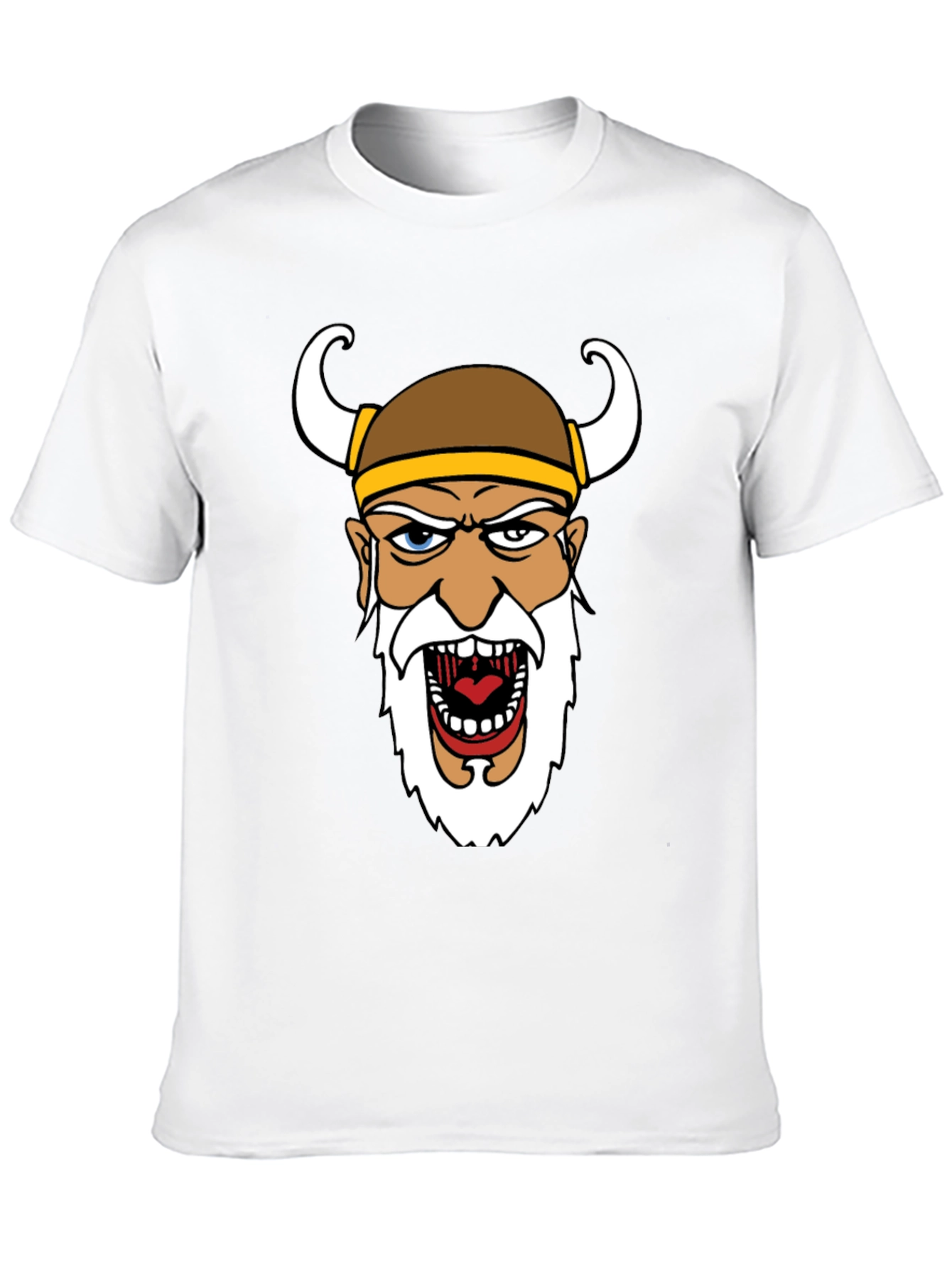 Viking Cartoon Graphic Black T-Shirt