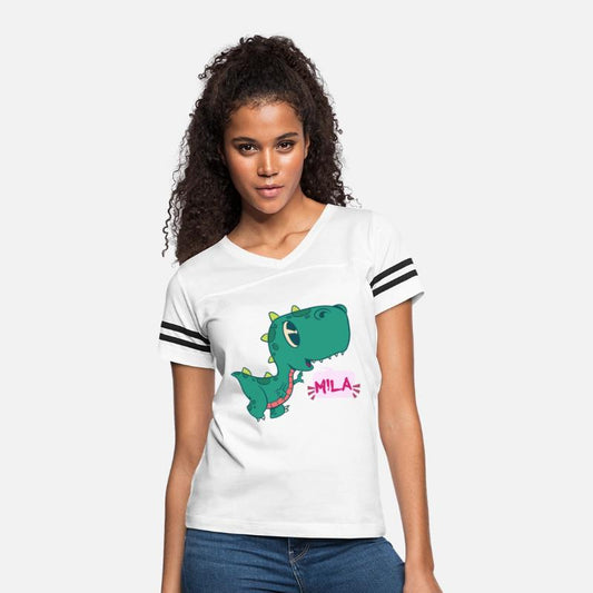 MILA - Lovely girl name with cute dinosaur