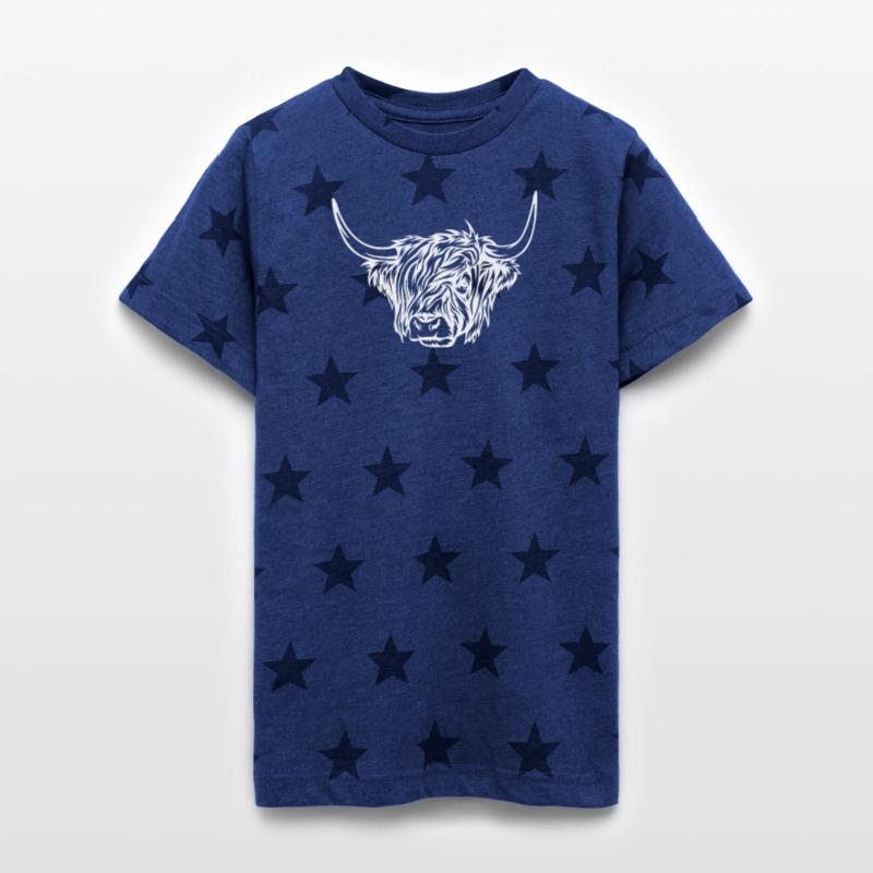 Minimalist Highland Bull Illustration