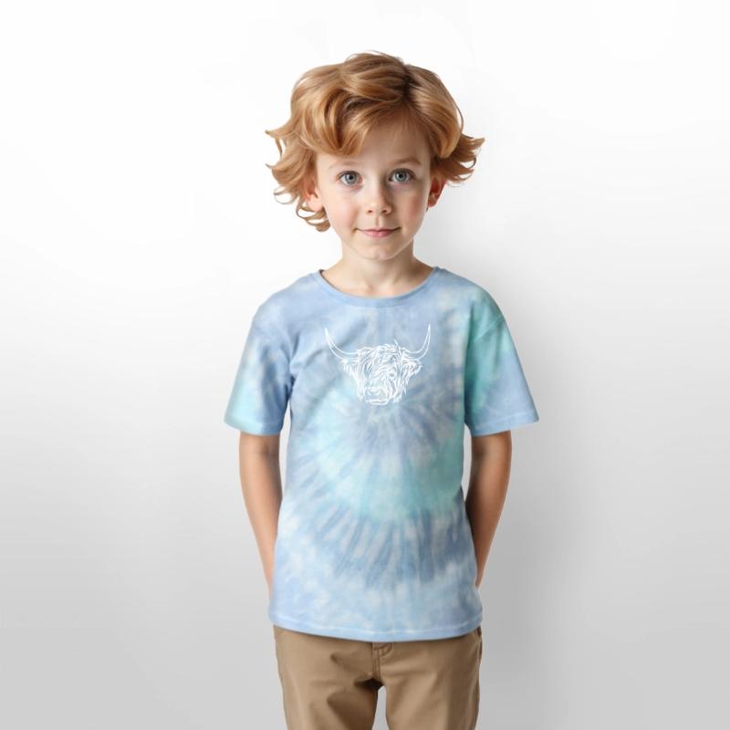 Minimalist Highland Bull Illustration