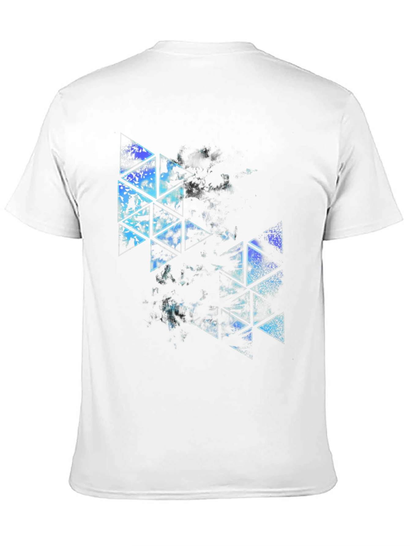 Abstract Triangle Graphic Black T-Shirt