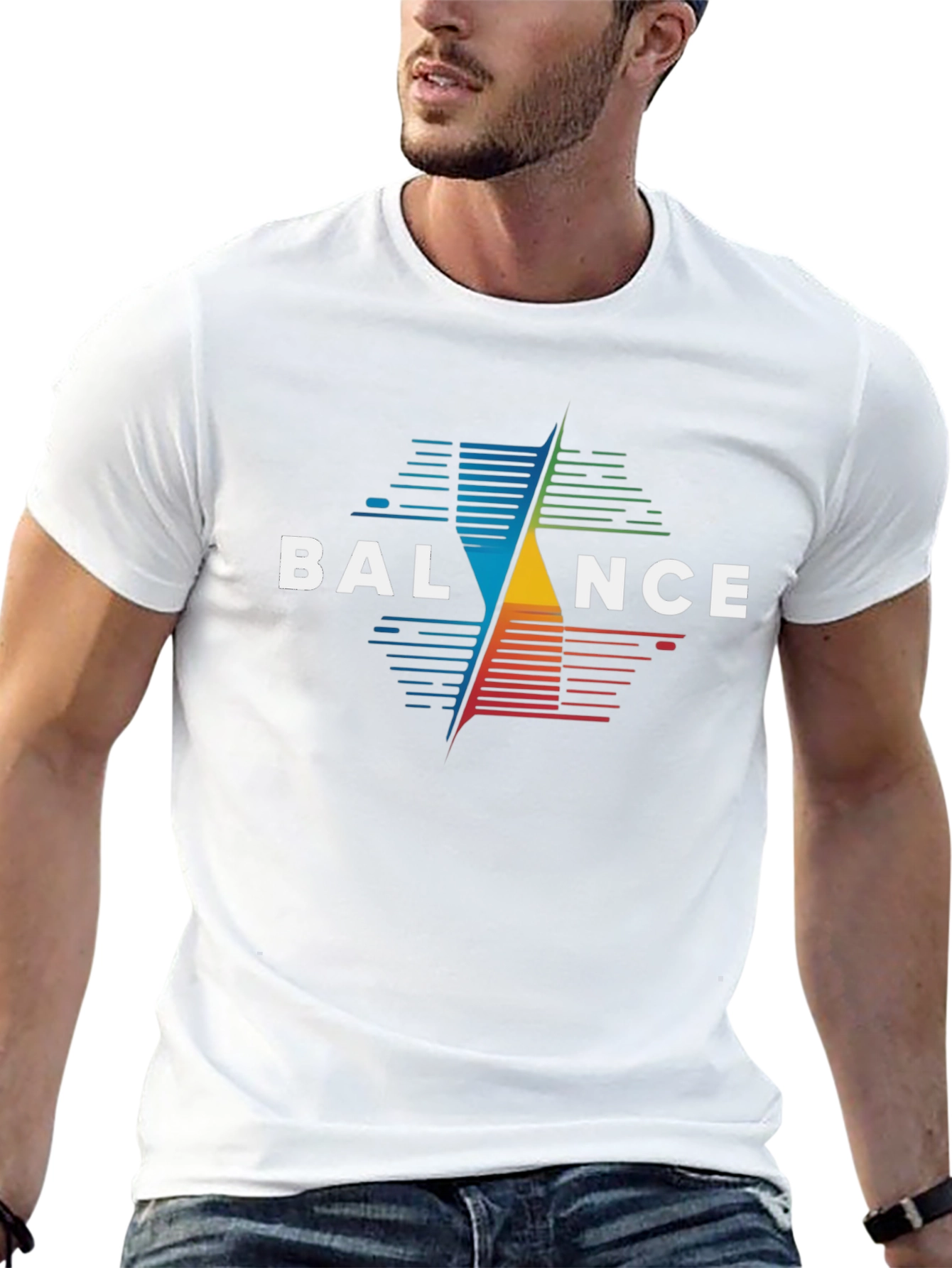 Balance Graphic Print Black T-Shirt