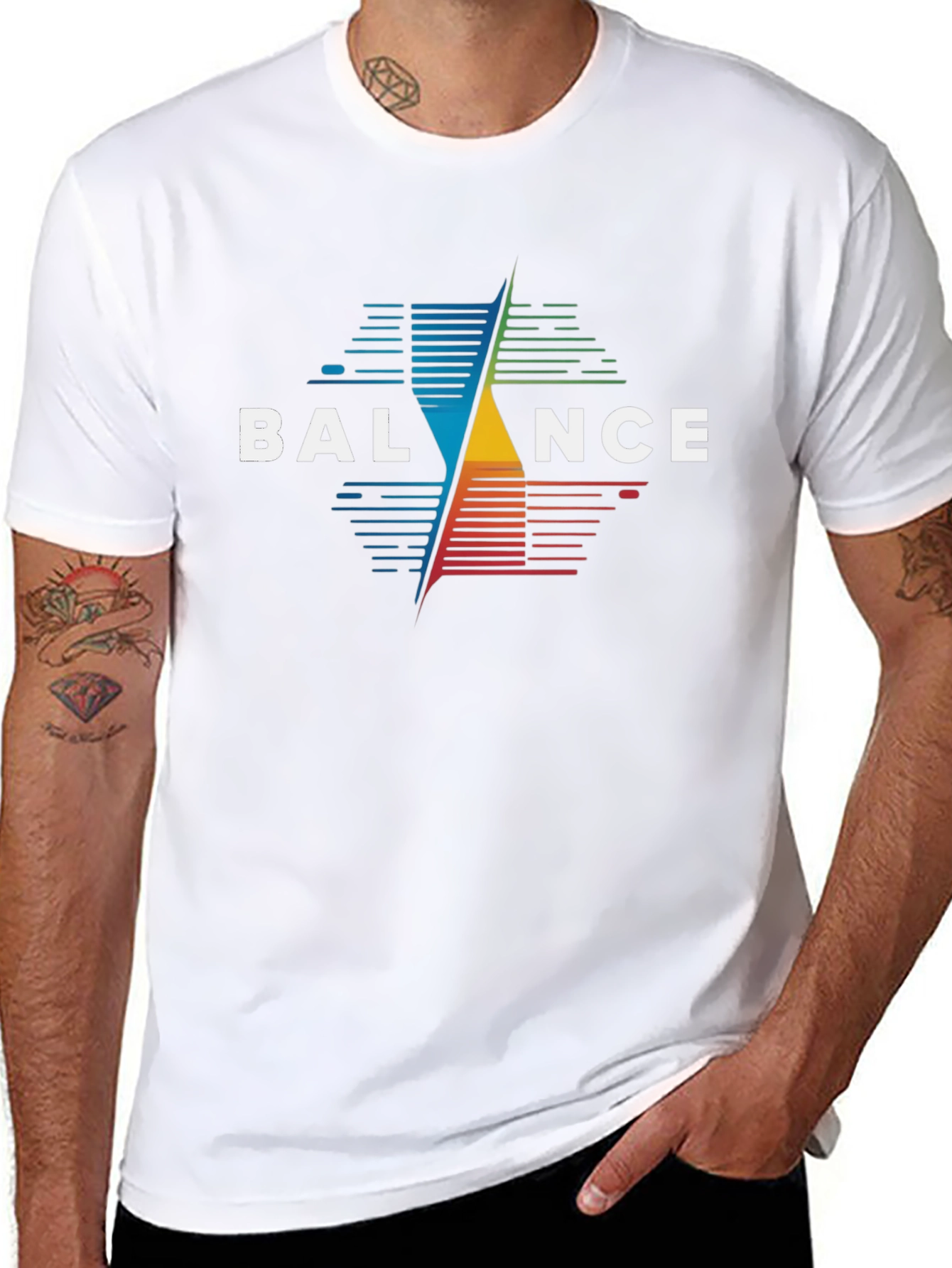 Balance Graphic Print Black T-Shirt