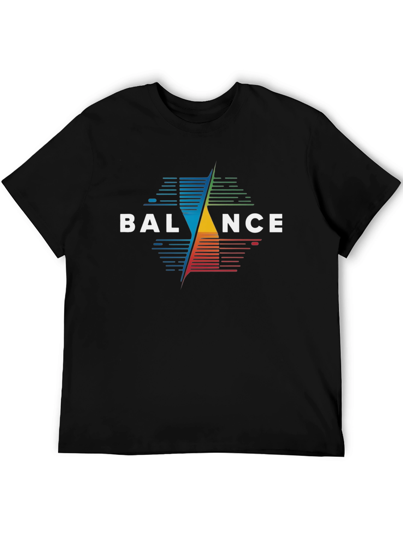 Balance Graphic Print Black T-Shirt