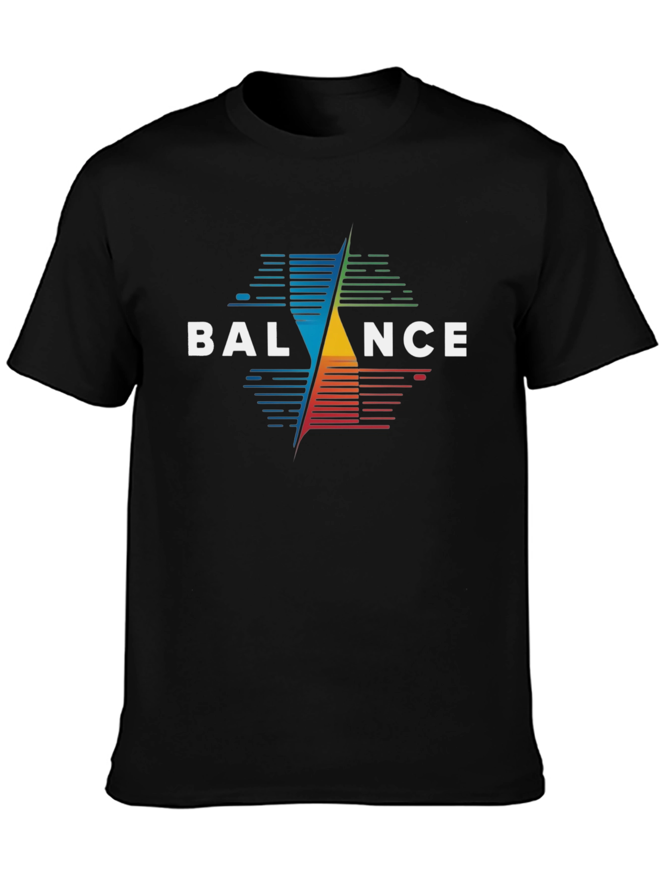 Balance Graphic Print Black T-Shirt