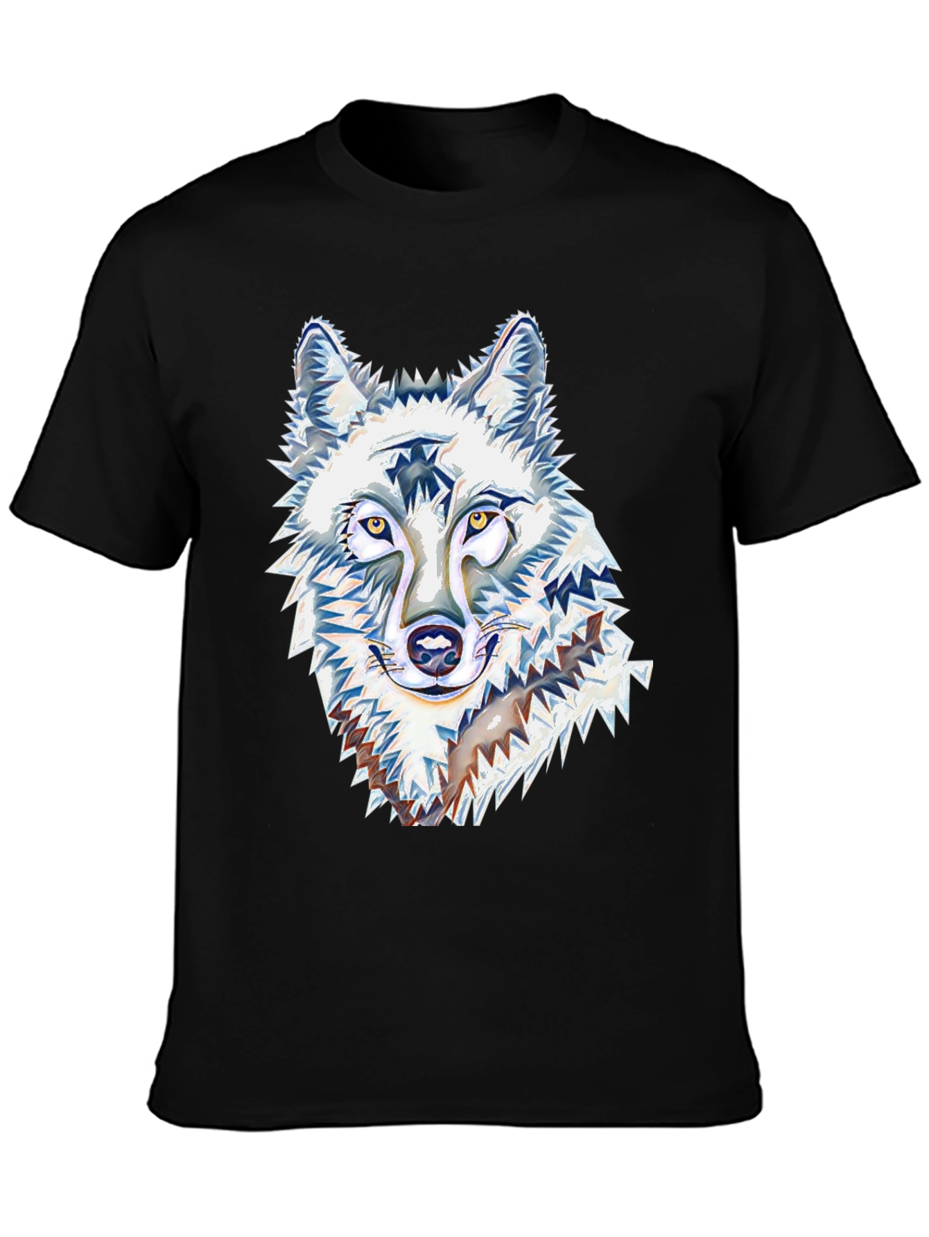 Wolf Graphic Tee - Black Cotton Blend