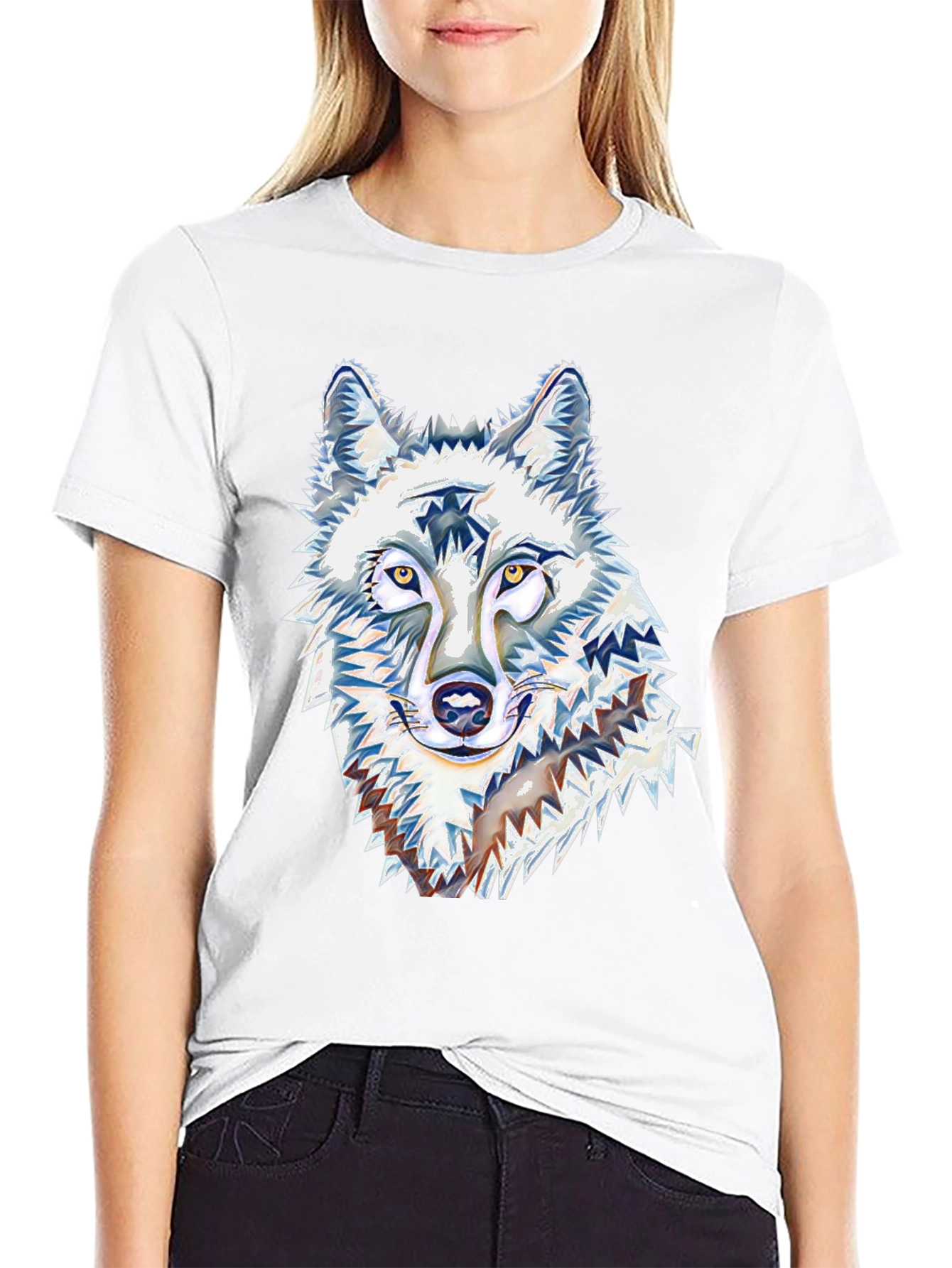 Wolf Graphic Tee - Black Cotton Blend