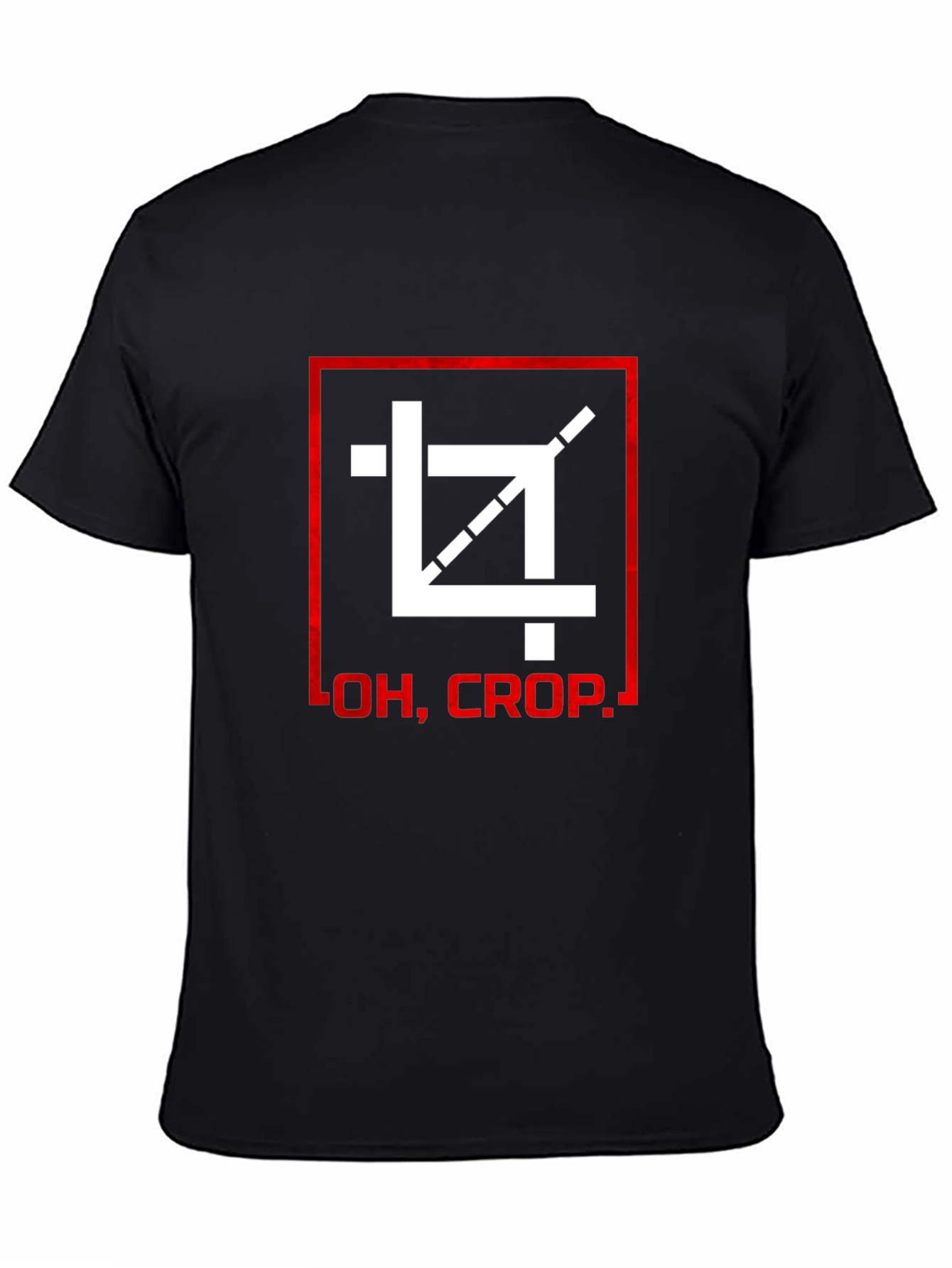 Oh Crop! Graphic Print Black T-Shirt