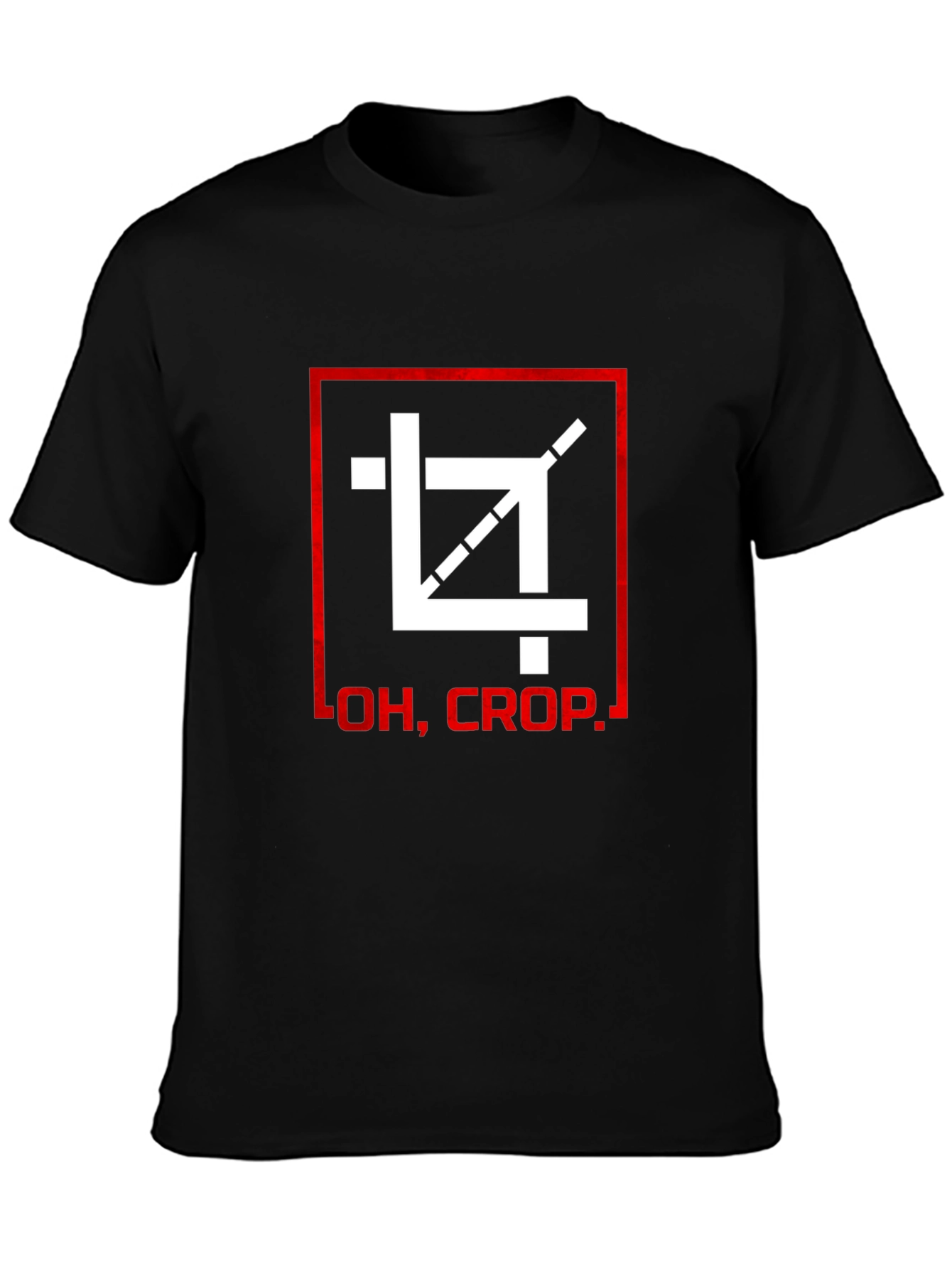Oh Crop! Graphic Print Black T-Shirt