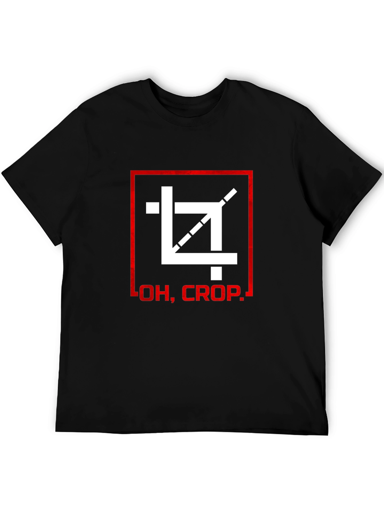 Oh Crop! Graphic Print Black T-Shirt