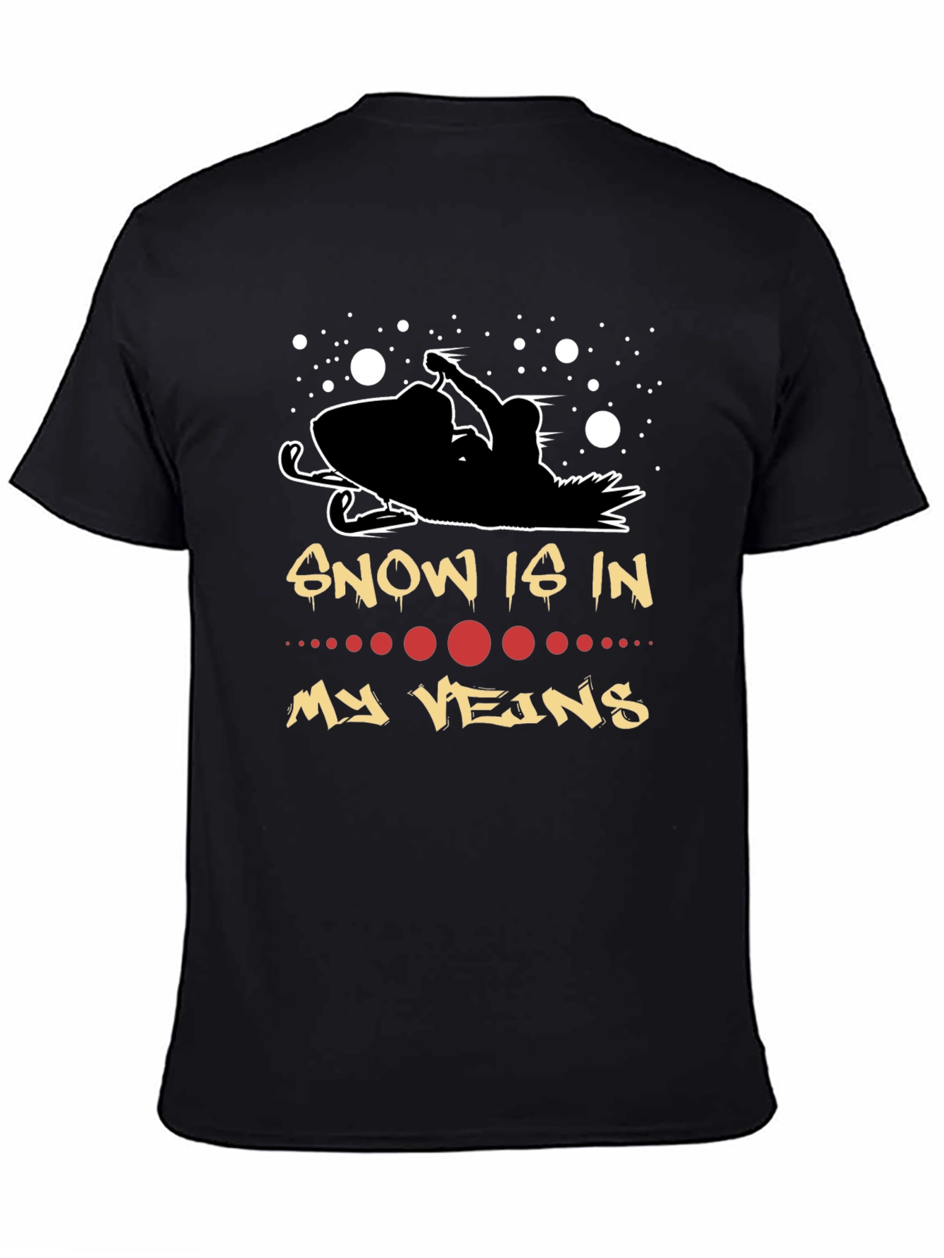 Snow Is In My Veins Black Graphic Tee
