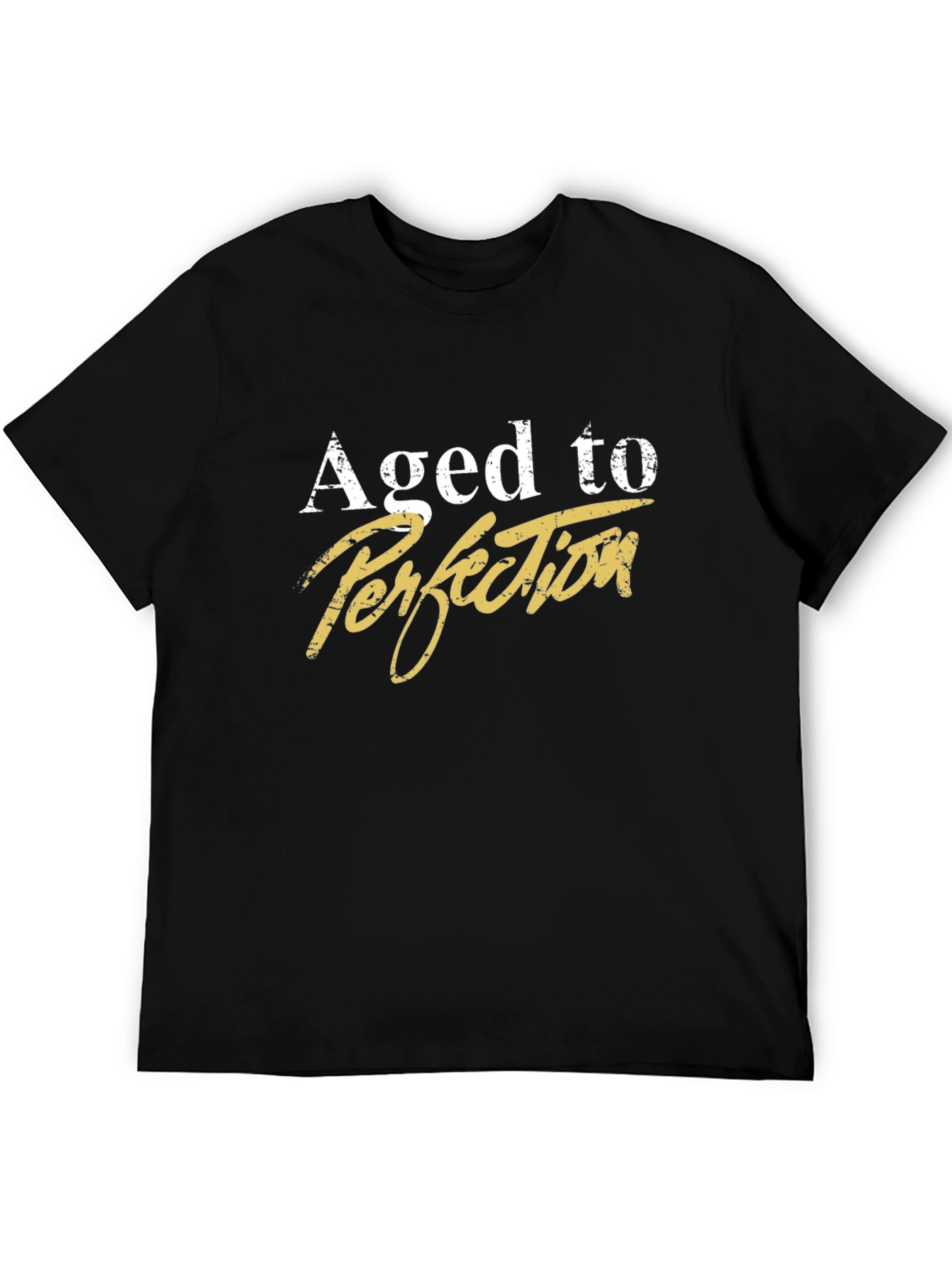 Aged to Perfection Graphic Tee - Black Cotton T-Shirt
