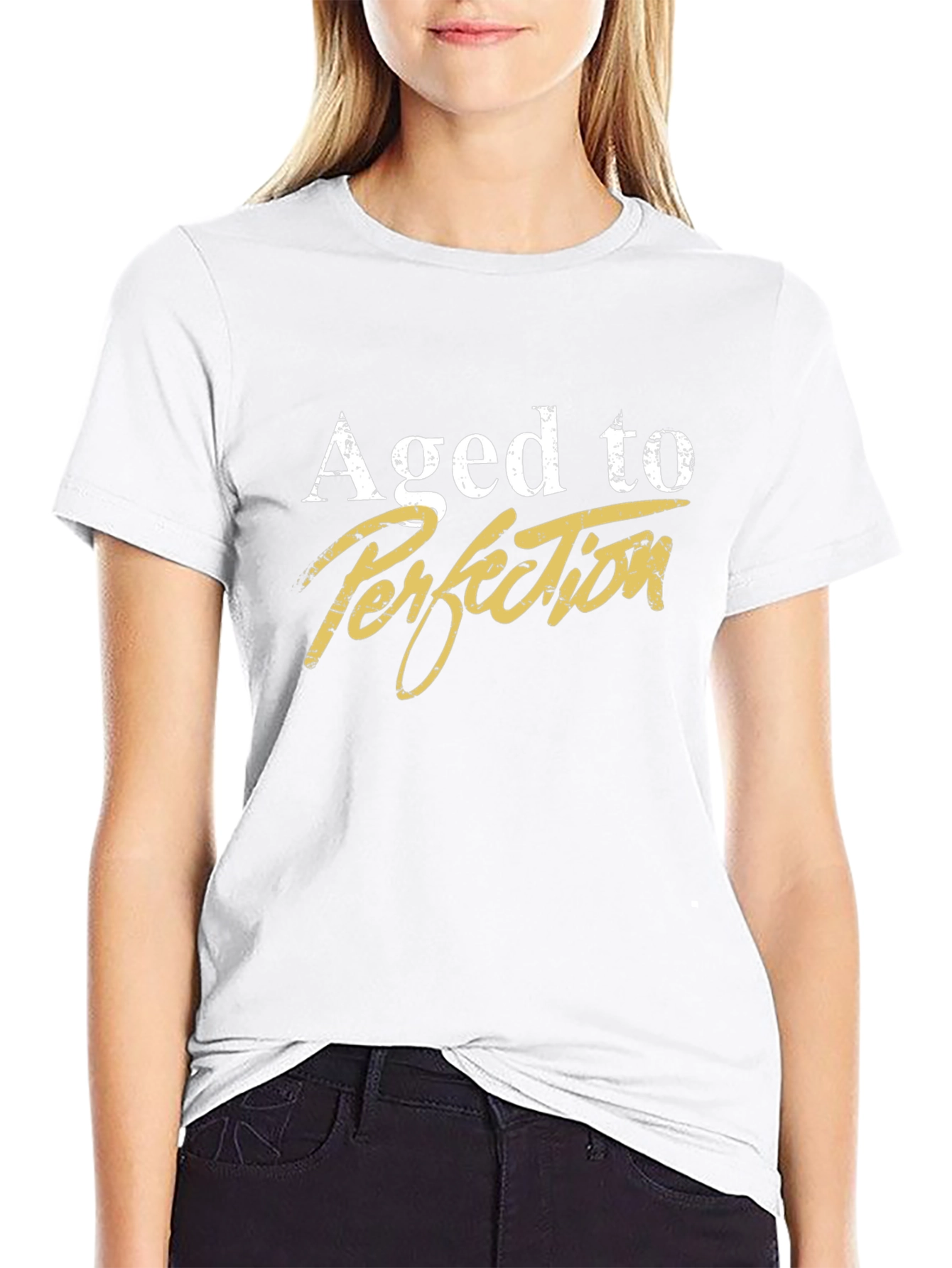 Aged to Perfection Graphic Tee - Black Cotton T-Shirt