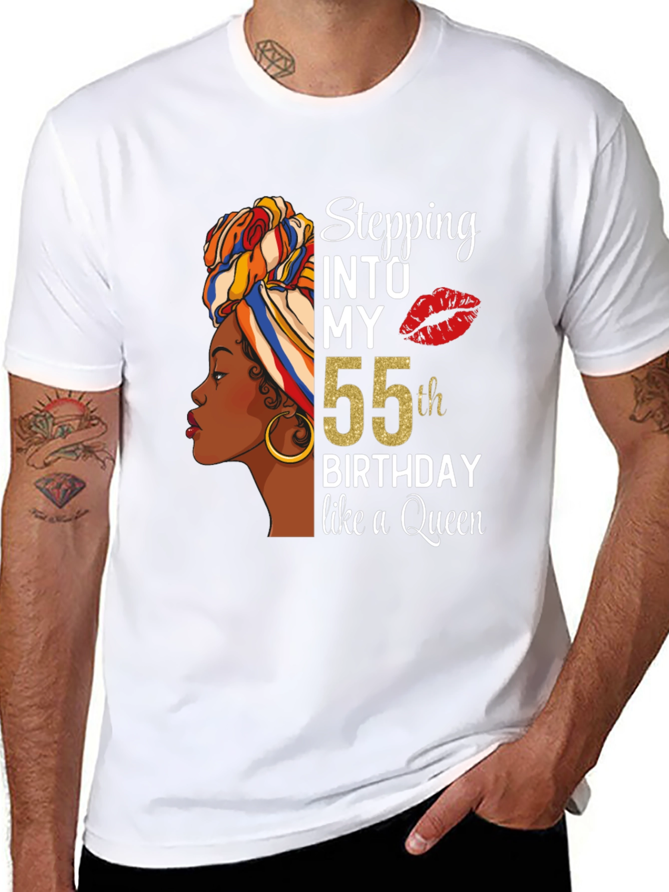 Stepping Into My 55th Birthday Like a Queen T-Shirt
