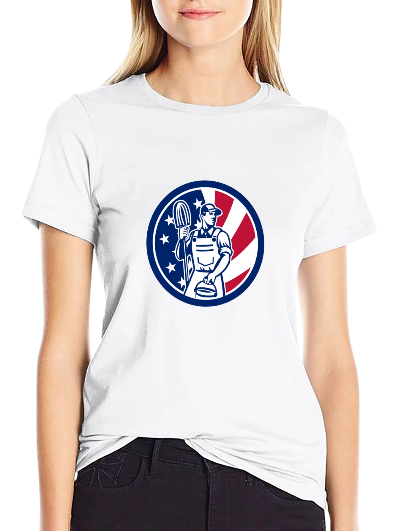 Patriotic Plumber Graphic T-Shirt
