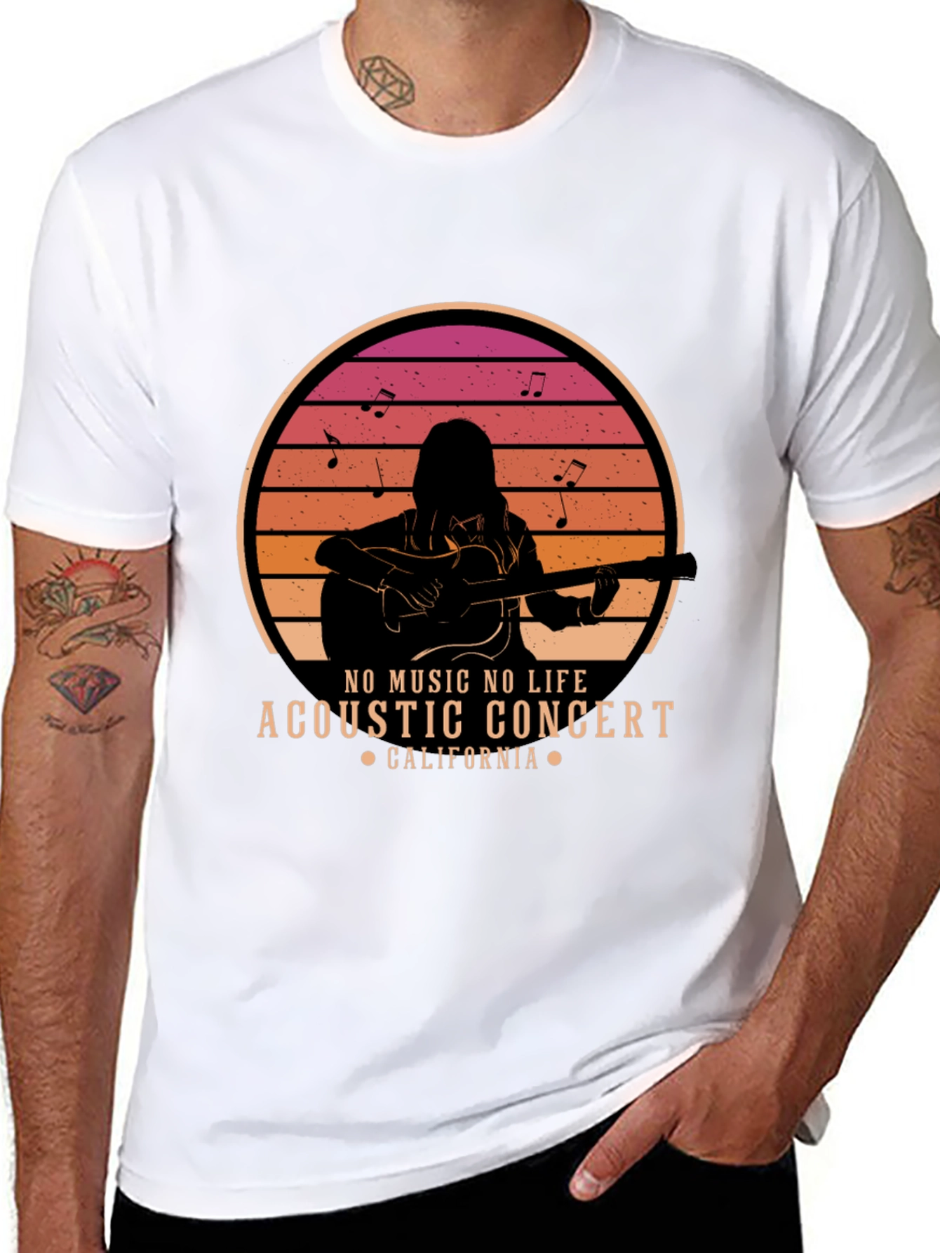 Acoustic Concert T-Shirt - No Music No Life