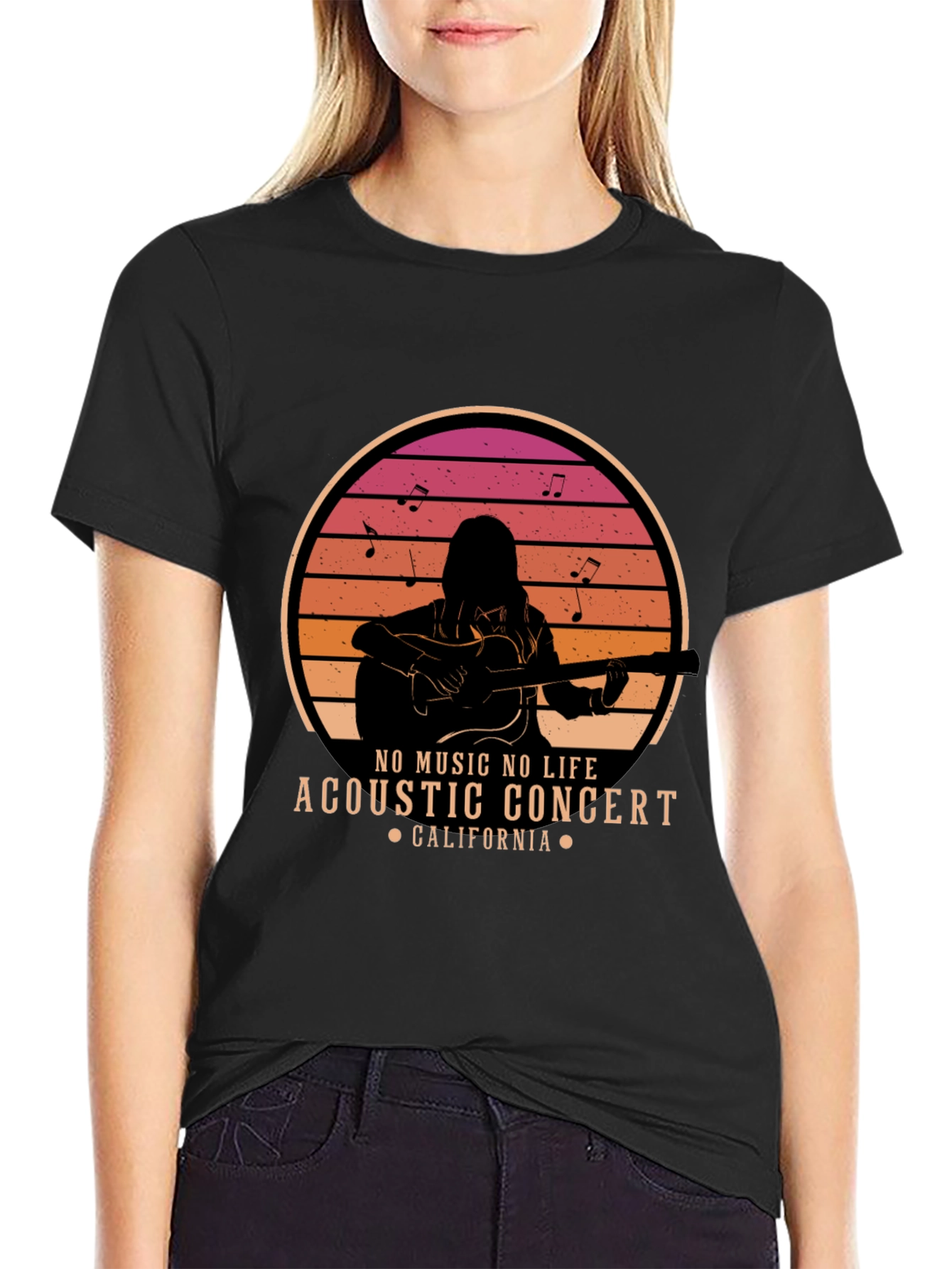 Acoustic Concert T-Shirt - No Music No Life
