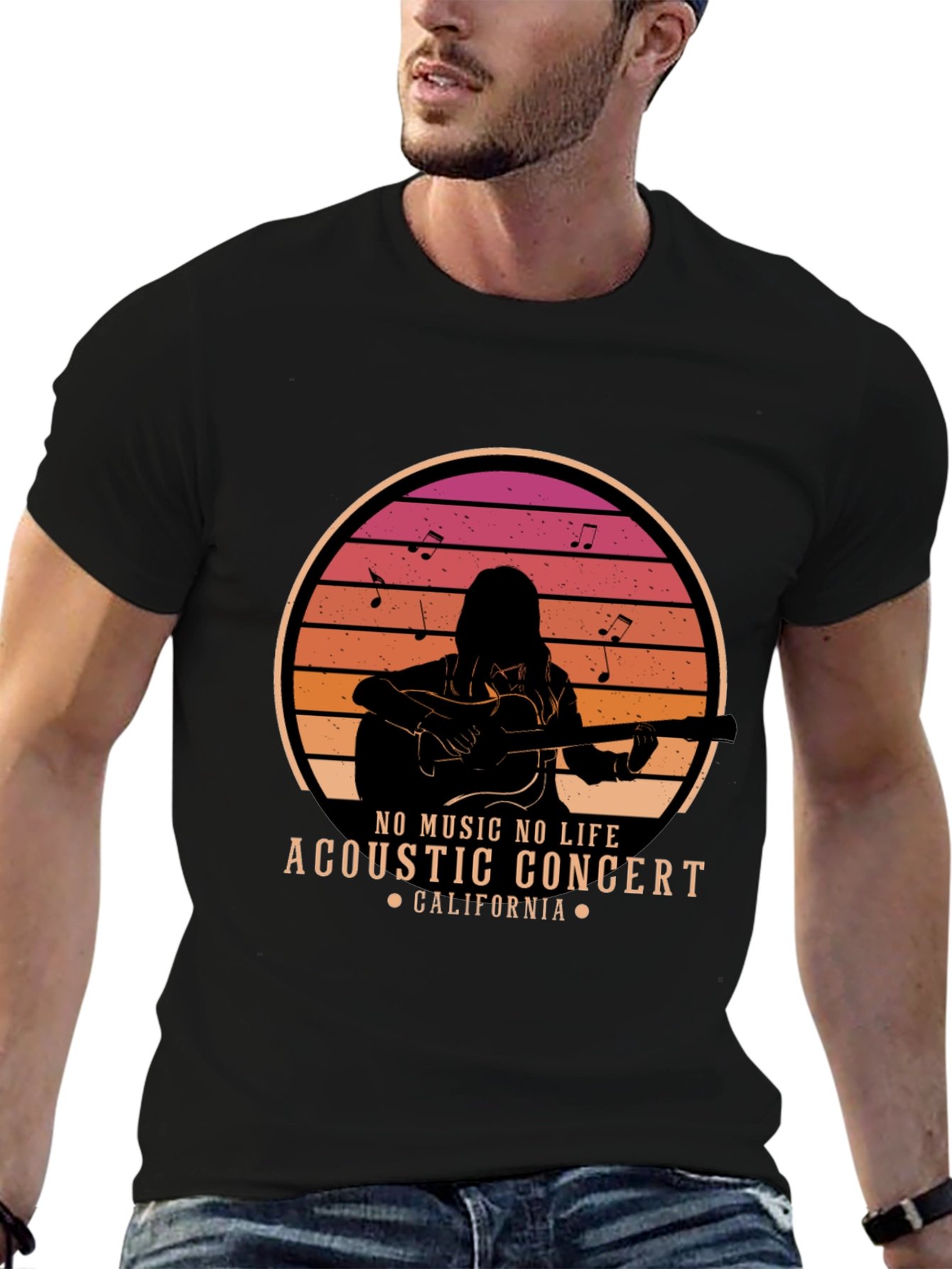 Acoustic Concert T-Shirt - No Music No Life