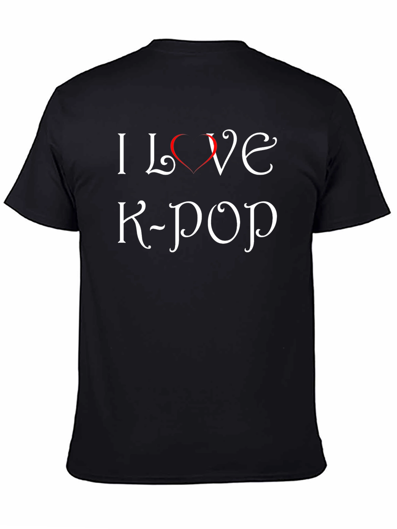 I Love K-Pop Black Graphic Tee Shirt