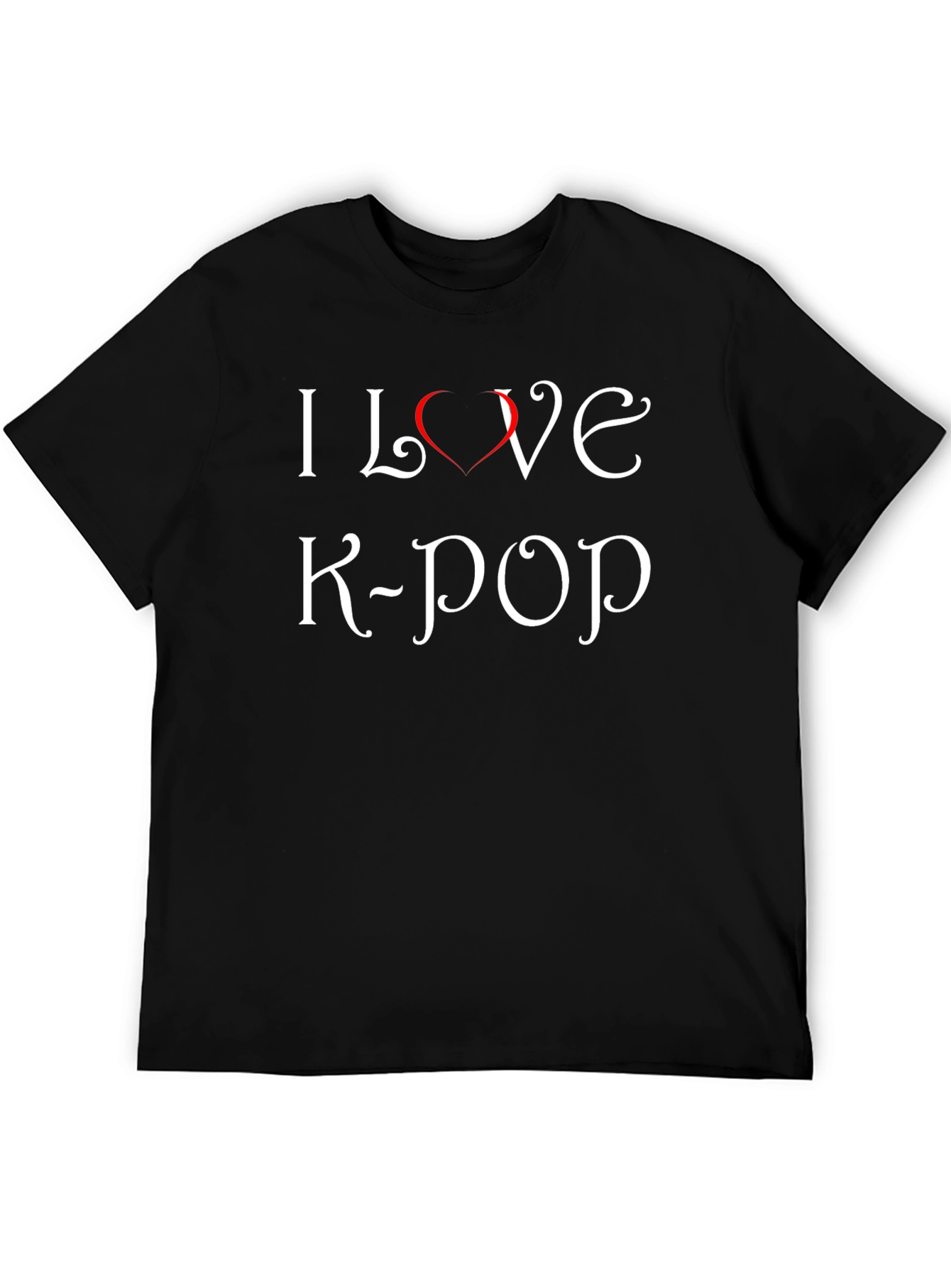 I Love K-Pop Black Graphic Tee Shirt