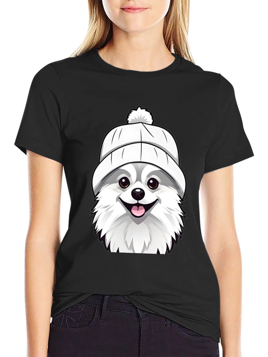 Dog in Hat Graphic Tee - Black